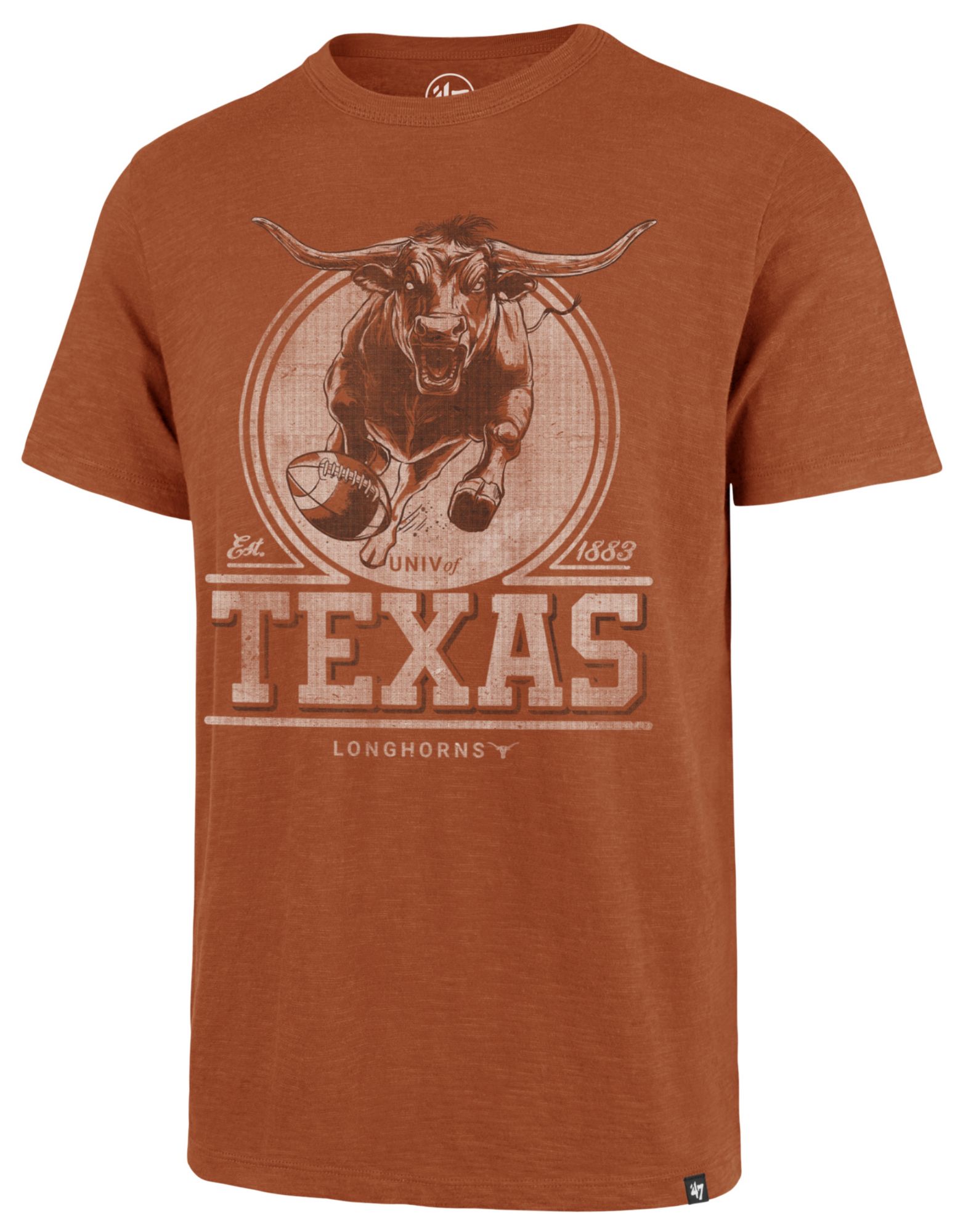 '47 Men's Texas Longhorns Burnt Orange Emblem Scrum T-Shirt