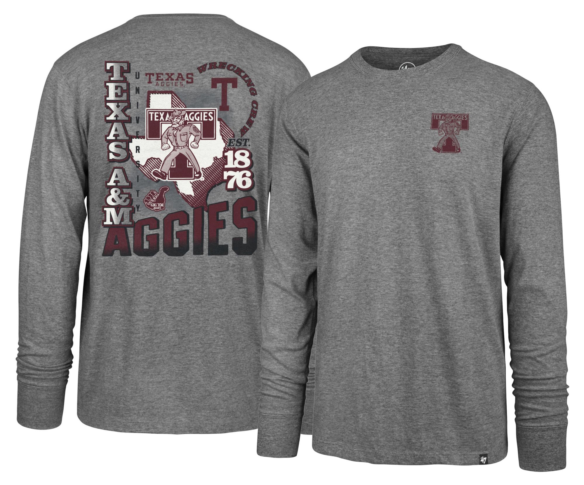 47 Men's Texas A&M Aggies Slate Grey Signing Day Long Sleeve Shirt