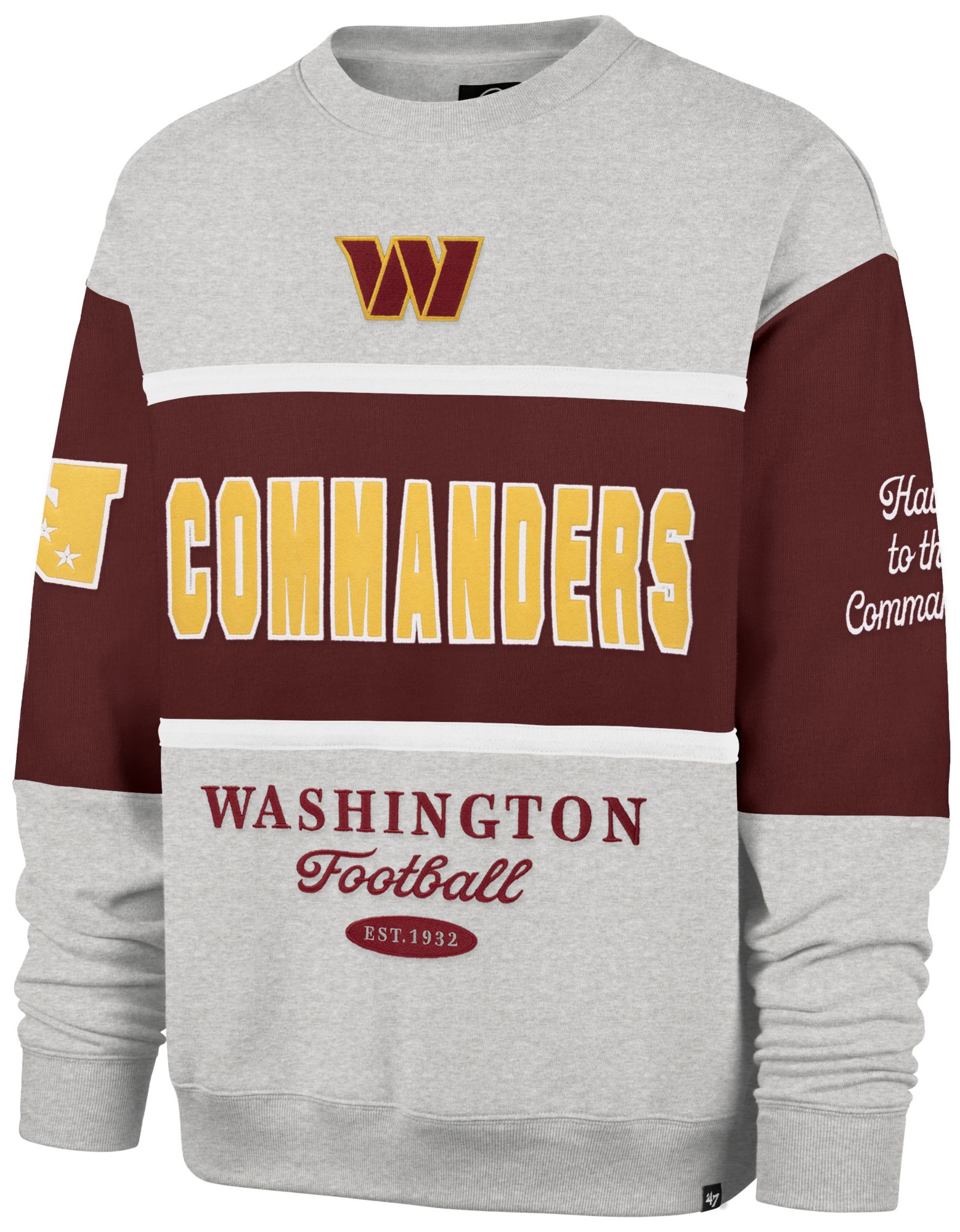 '47 Men's Washington Commanders Red Blockfield Crewneck Sweatshirt