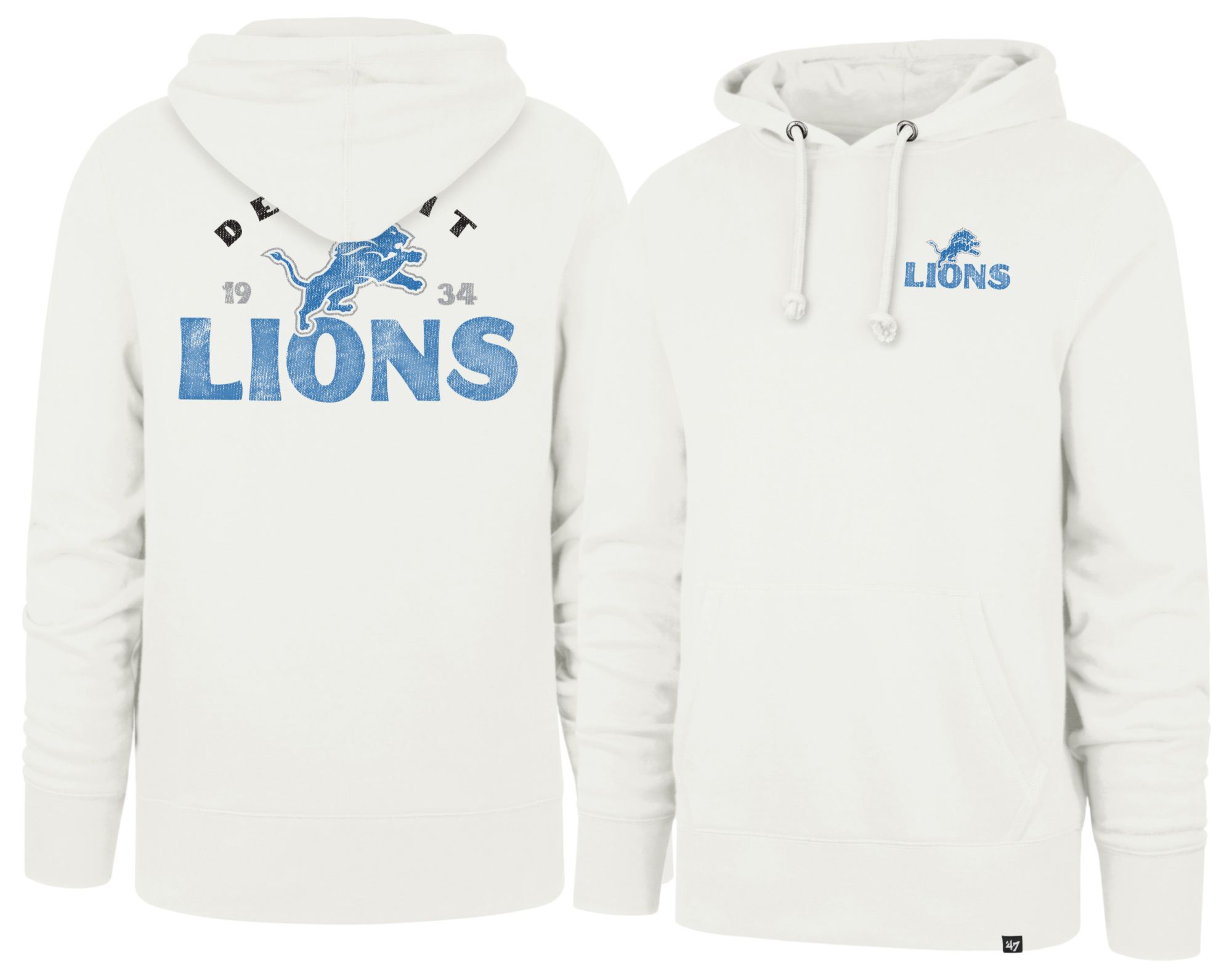 '47 Men's Detroit Lions Sandstone Arcitext Headline Fleece Hoodie