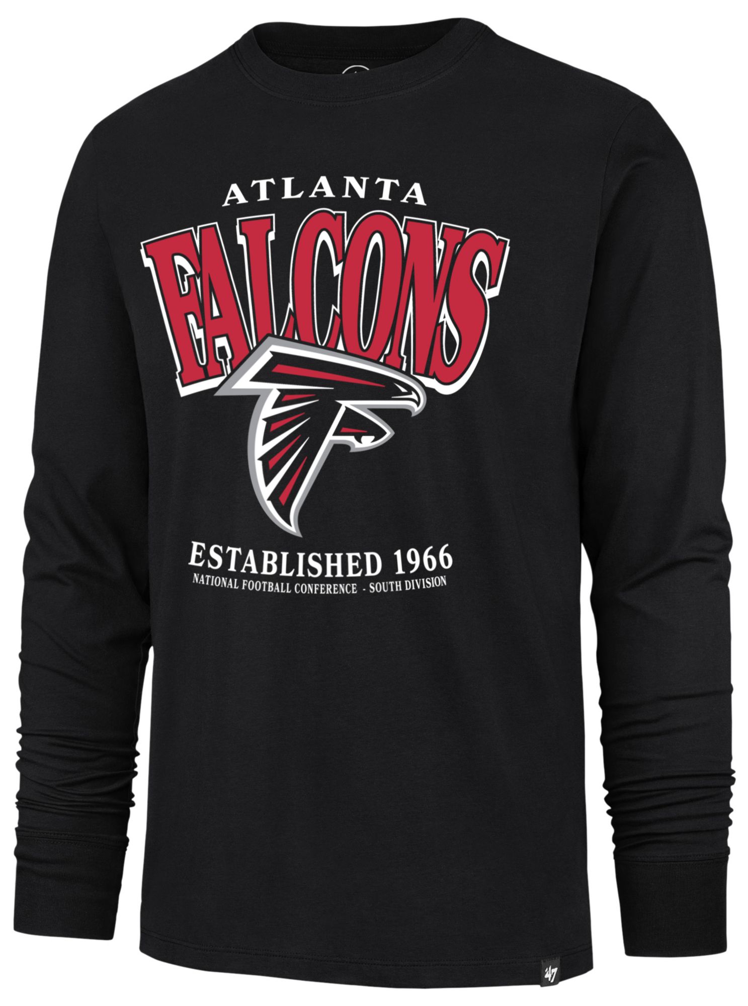 '47 Men's Atlanta Falcons Black Checkdown Long Sleeve Shirt