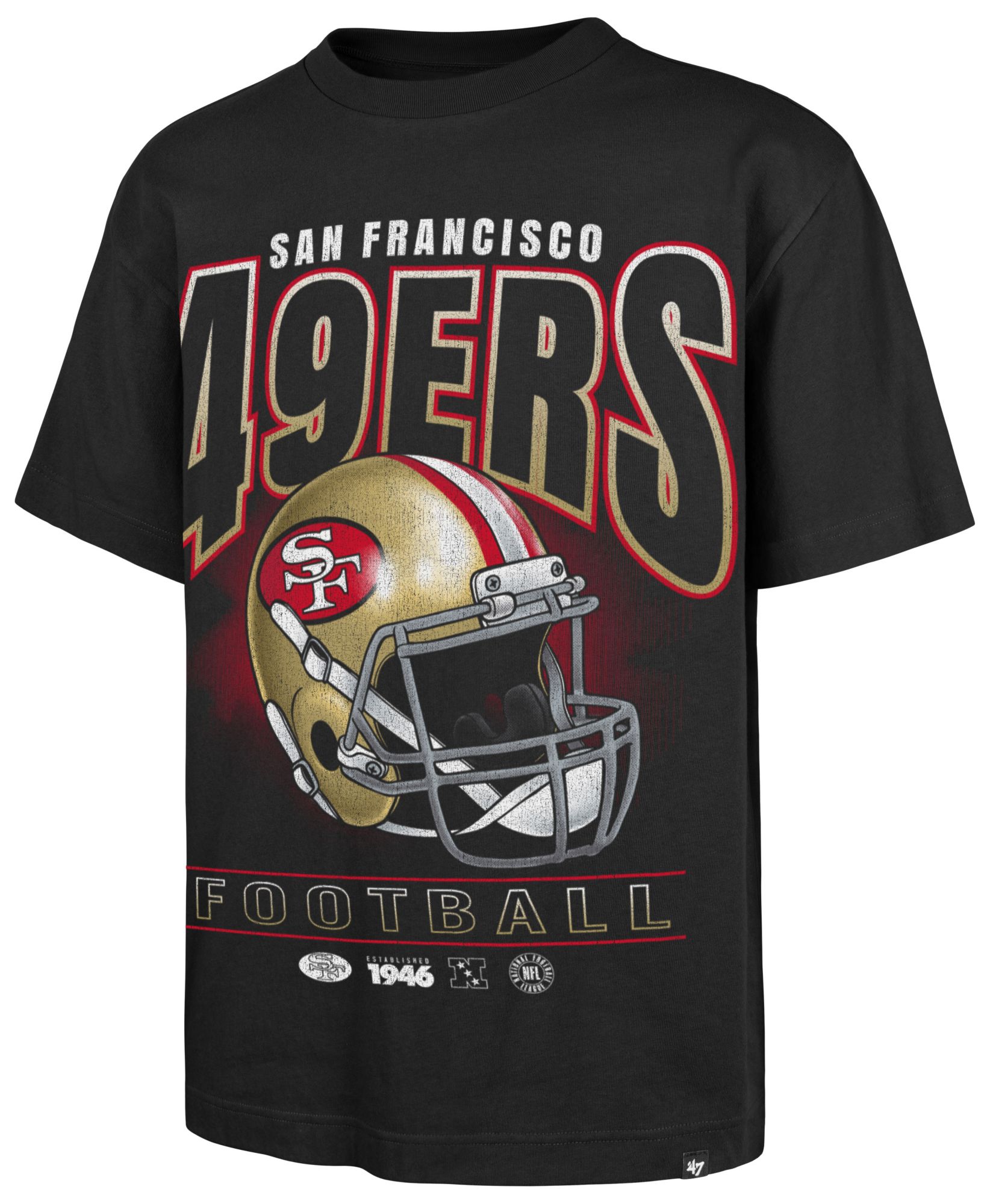 '47 Men's San Francisco 49ers Black Helmet T-Shirt