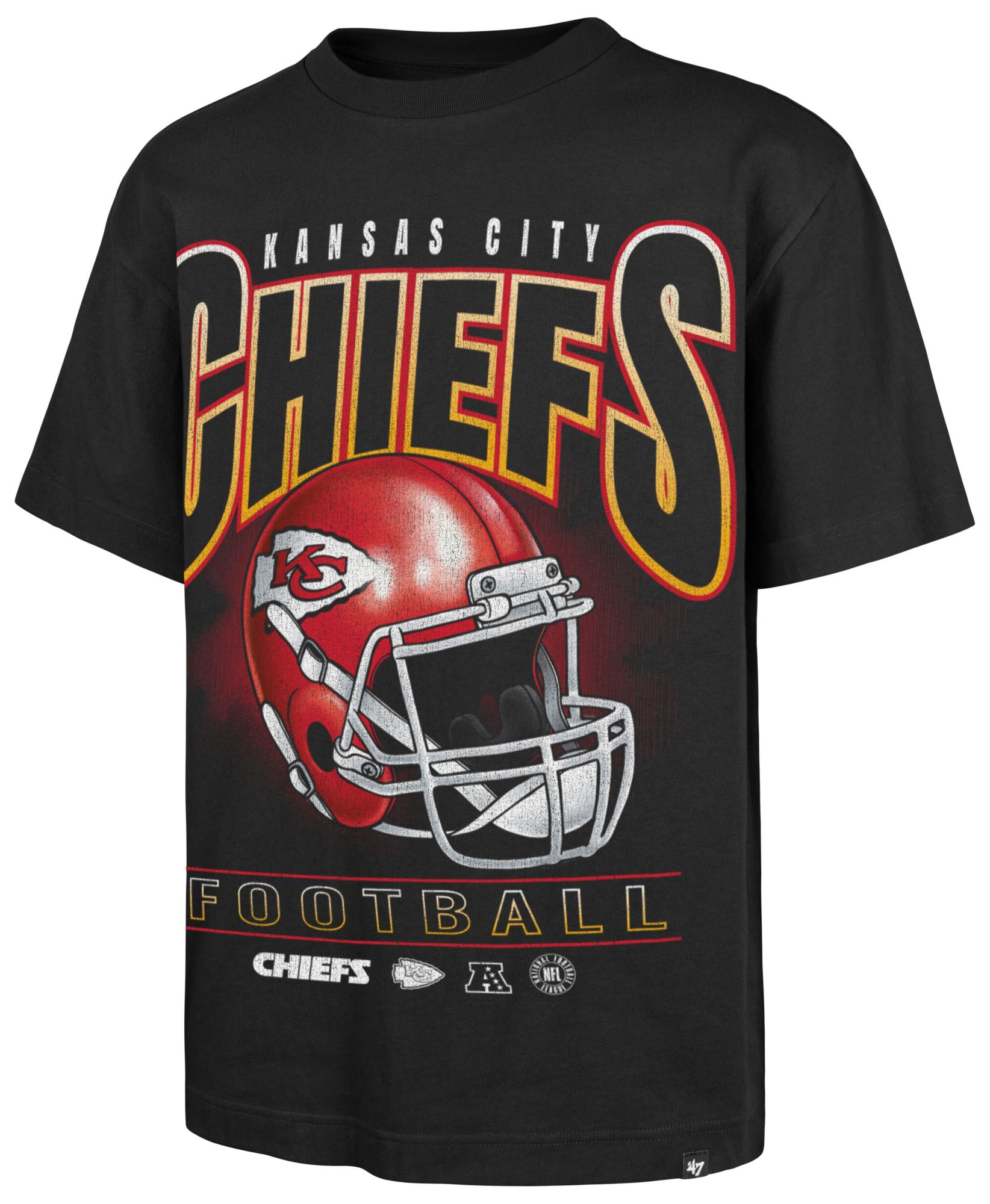 '47 Men's Kansas City Chiefs Black Helmet T-Shirt