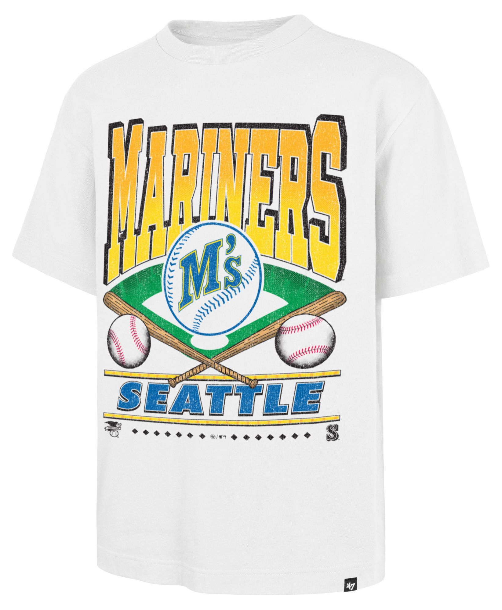 '47 Men's Seattle Mariners White Cooperstown Straight Shot Foundation T-Shirt