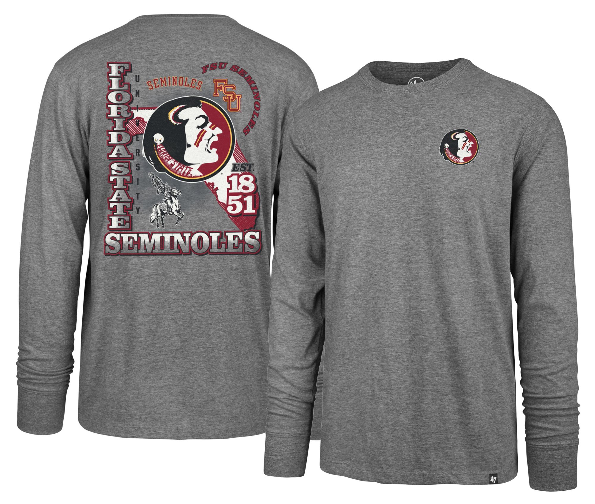 '47 Men's Florida St Slate Grey Signing Day Long Sleeve Shirt