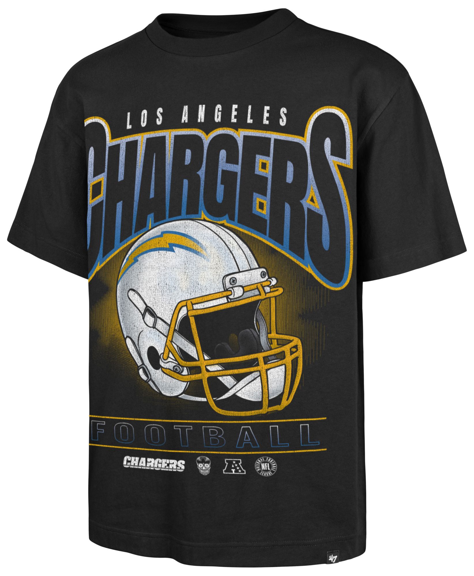 '47 Men's Los Angeles Chargers Black Helmet T-Shirt