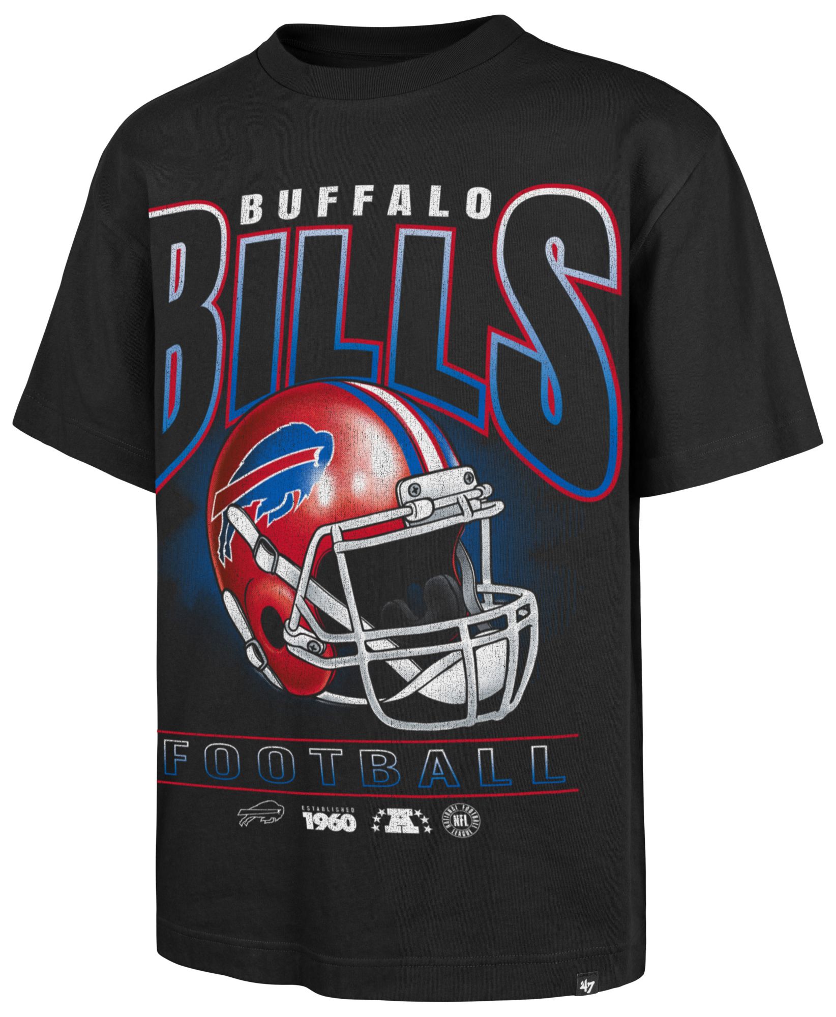 '47 Men's Buffalo Bills Black Helmet T-Shirt