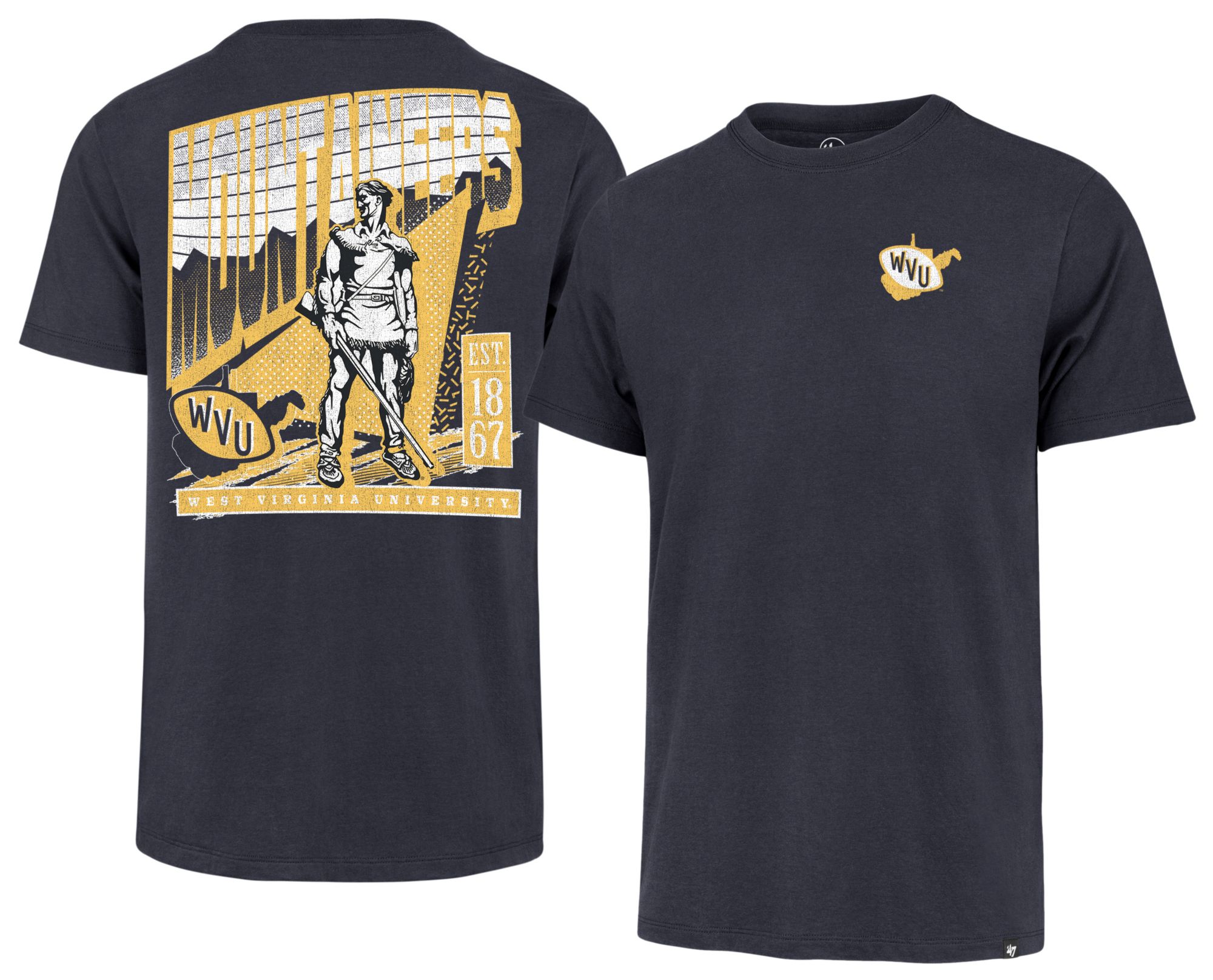 '47 Men's West Virginia Mountaineers Atlas Blue Reppin' T-Shirt