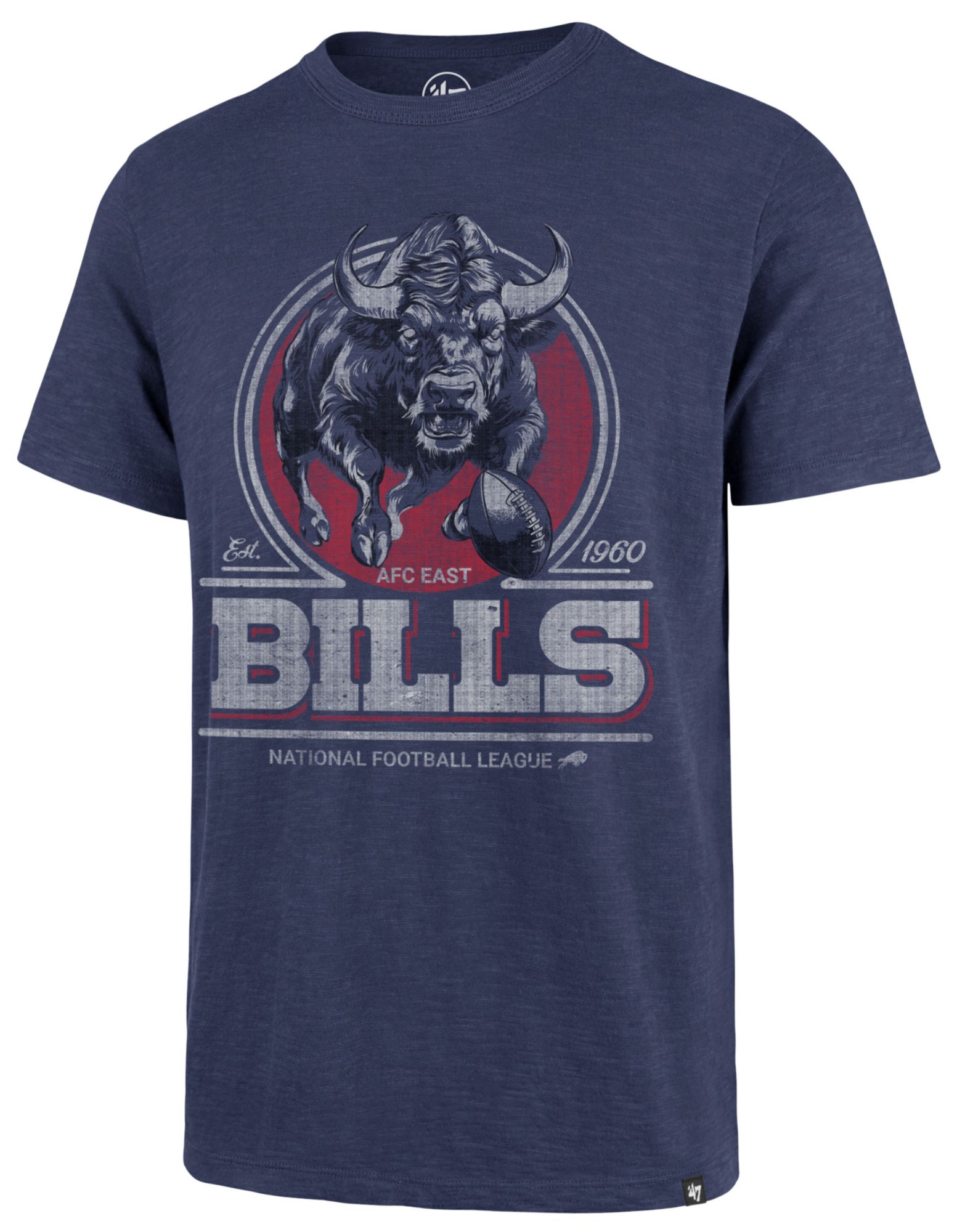 '47 Men's Buffalo Bills Bleacher Blue Mascot Scrum T-Shirt