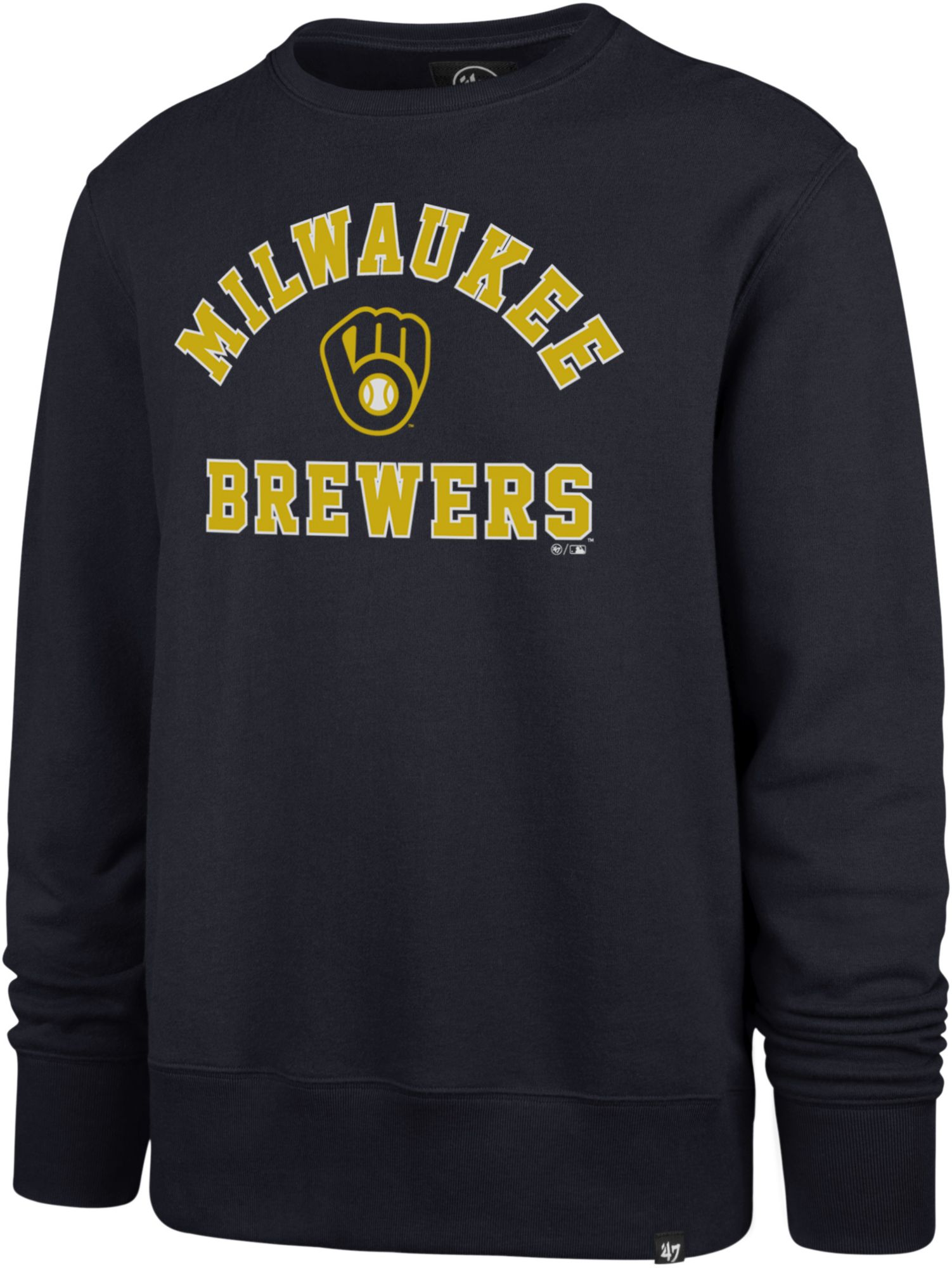 '47 Men's Milwaukee Brewers Headline Arch Crewneck Sweatshirt