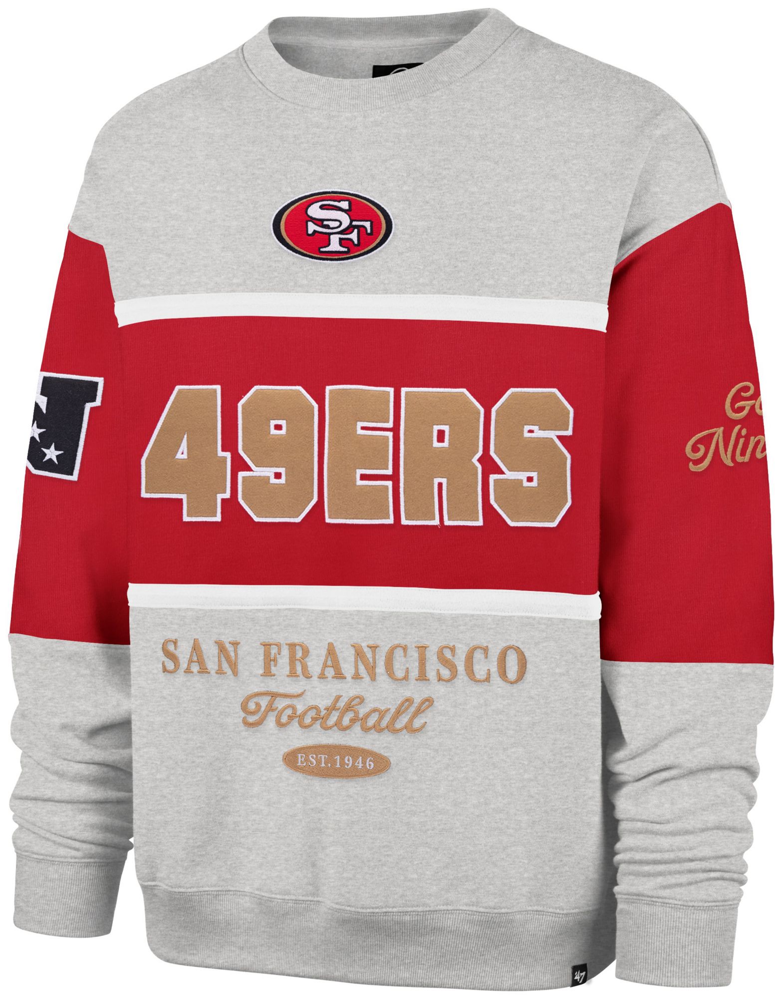 '47 Men's San Francisco 49ers Red Blockfield Crewneck Sweatshirt