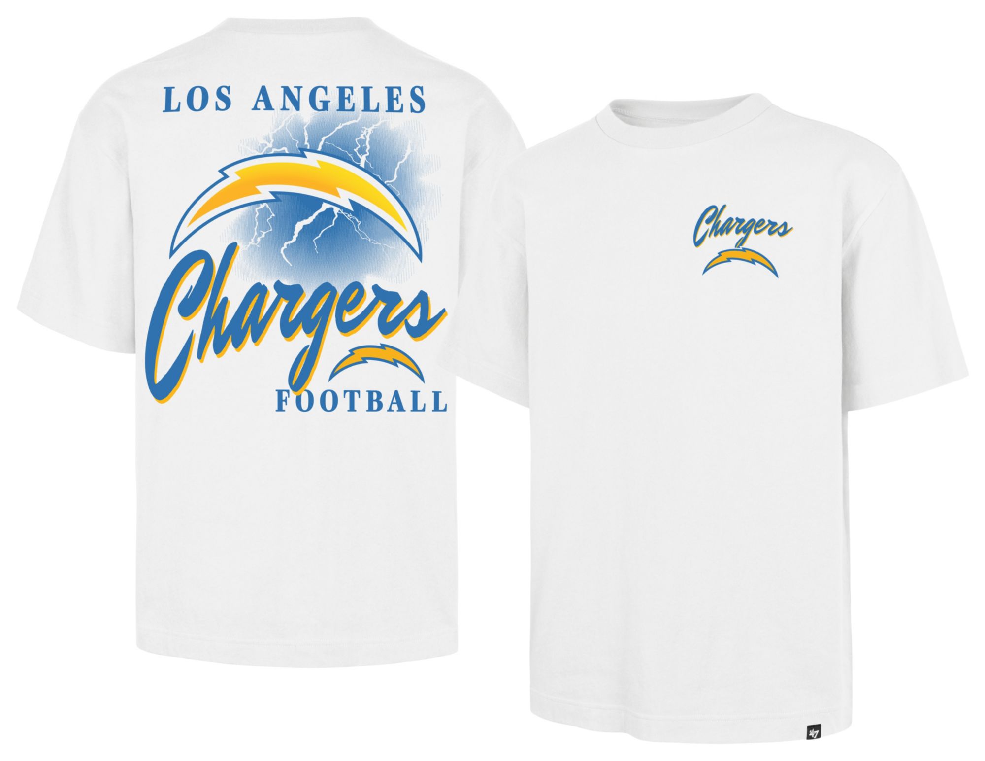 '47 Adult Los Angeles Chargers White Backer Foundation T-Shirt