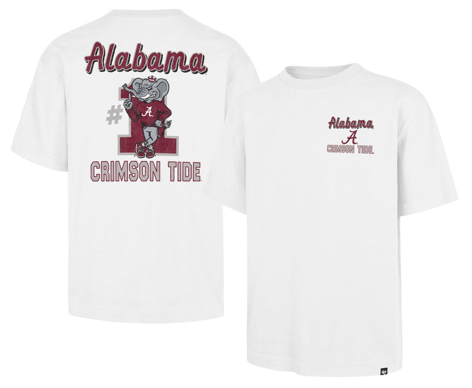 '47 Men's Alabama Crimson Tide White Big and Tall T-Shirt