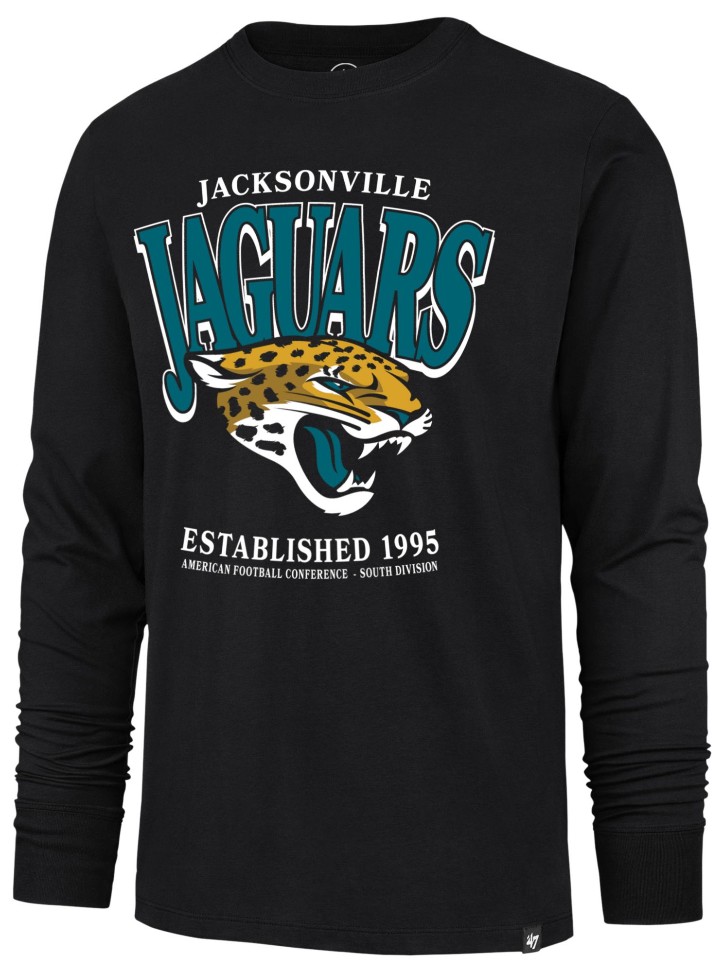 '47 Men's Jacksonville Jaguars Black Checkdown Franklin Long Sleeve Shirt