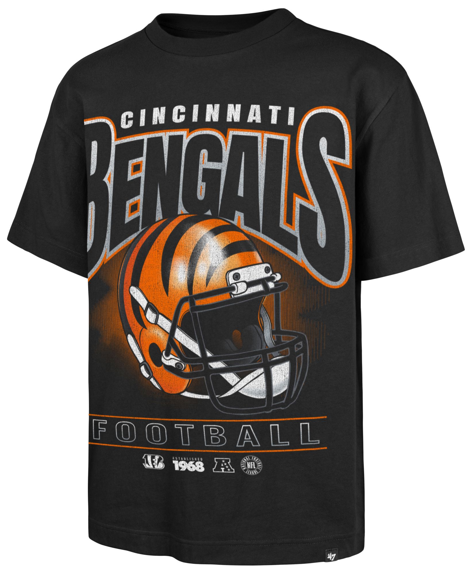 '47 Men's Cincinnati Bengals Black Helmet T-Shirt