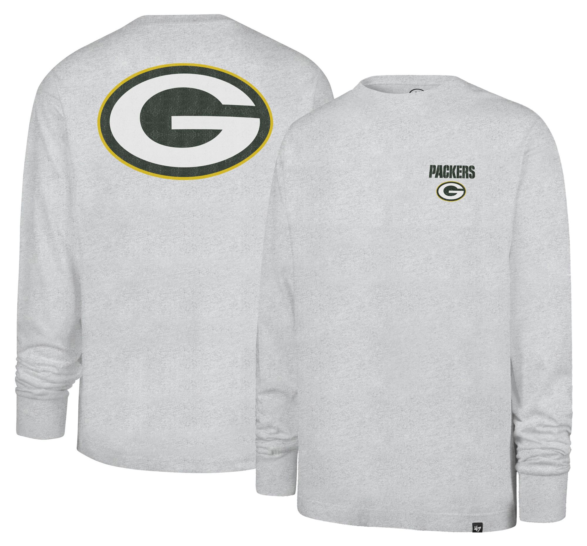 '47 Men's Green Bay Packers Grey Alumnus Long Sleeve Shirt