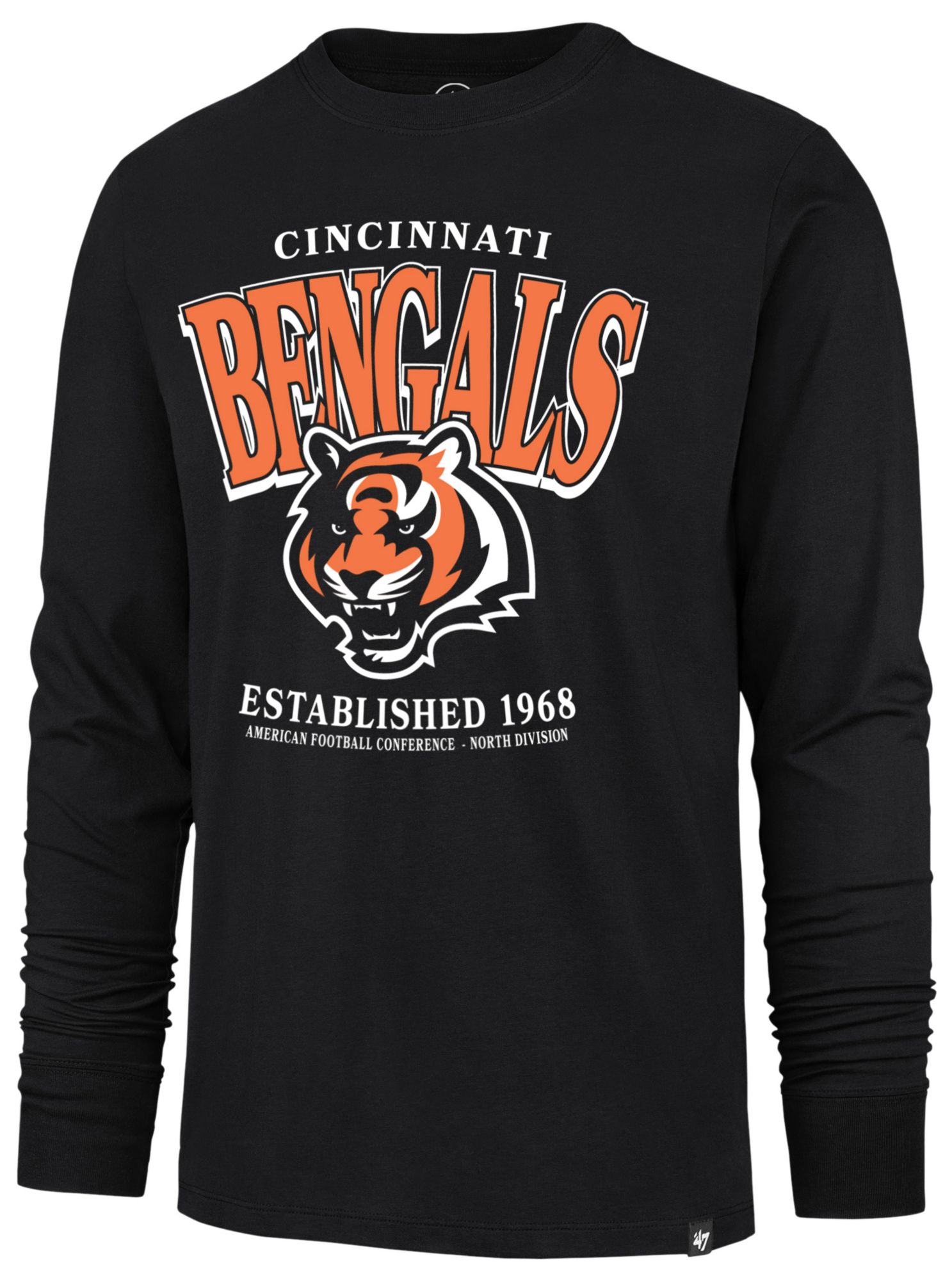 '47 Men's Cincinnati Bengals Black Checkdown Long Sleeve Shirt