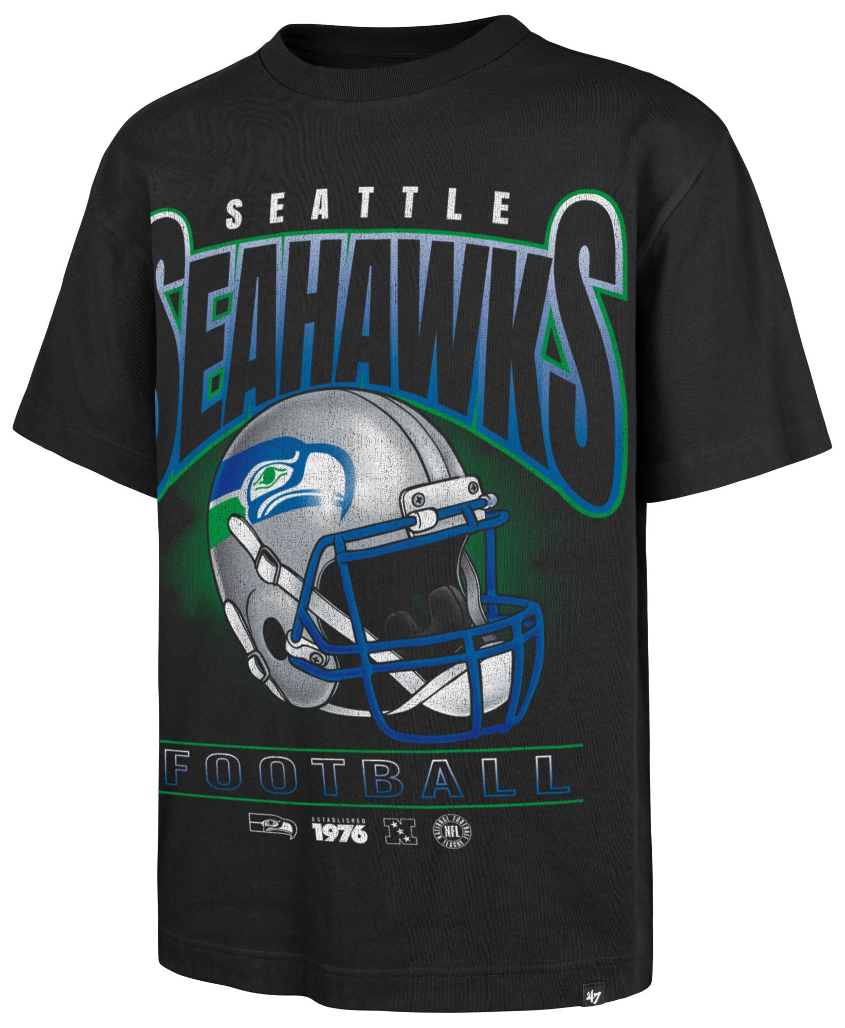 '47 Men's Seattle Seahawks Black Helmet T-Shirt