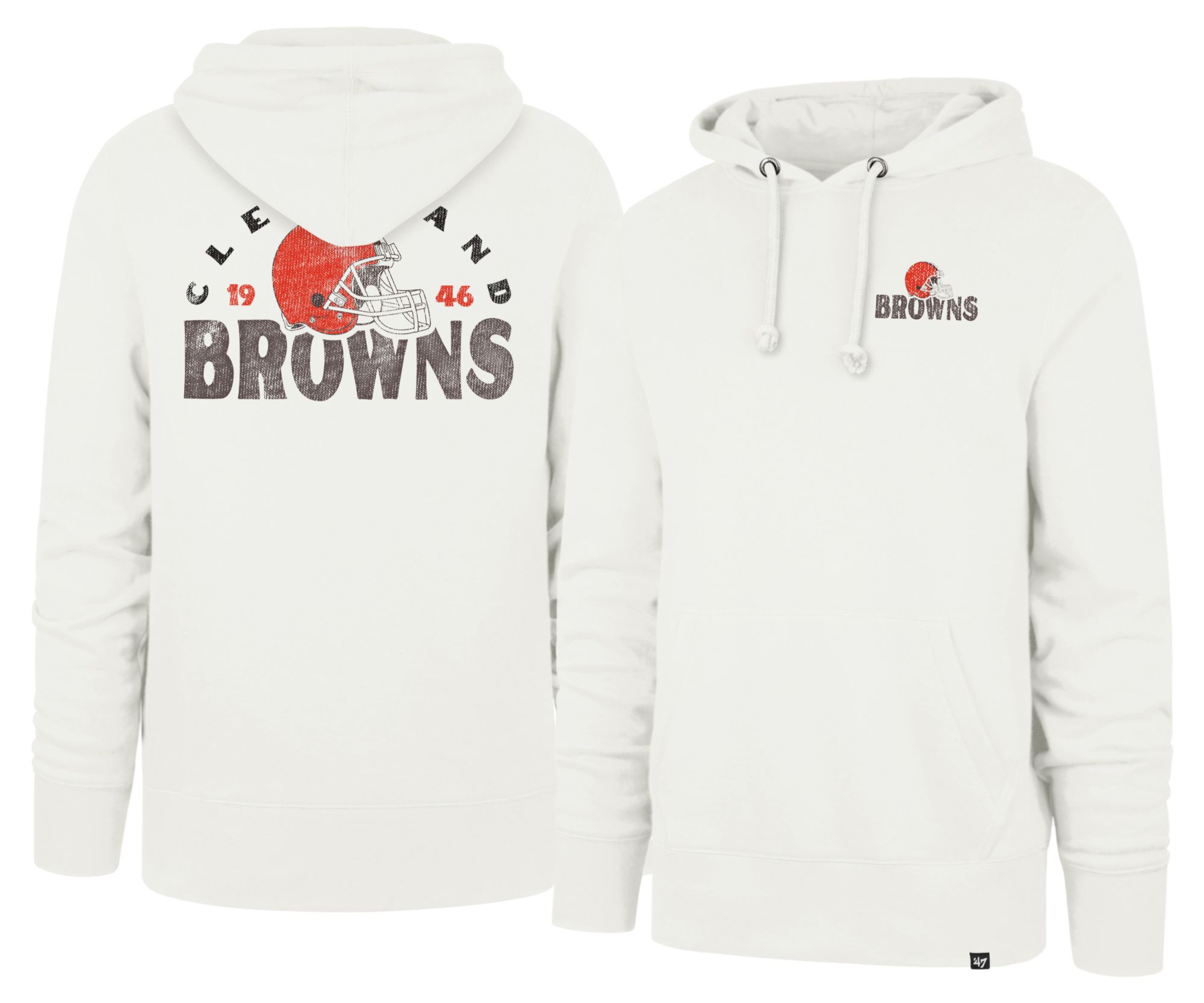 '47 Men's Cleveland Browns Sandstone Arcitext Headline Fleece Hoodie