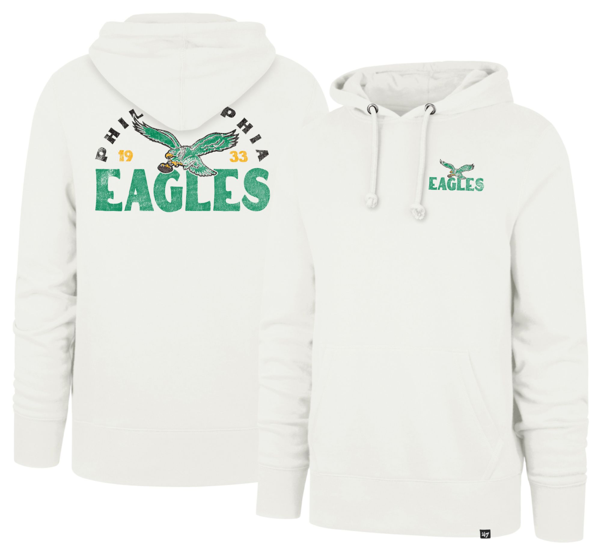 '47 Men's Philadelphia Eagles Sandstone Arcitext Headline Fleece Hoodie