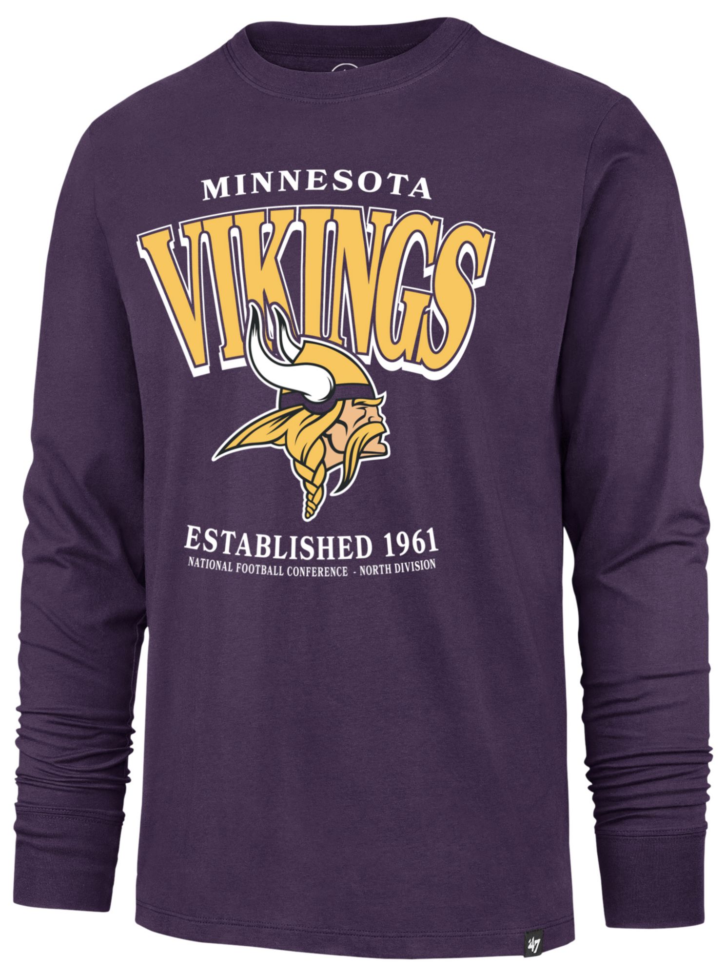 '47 Men's Minnesota Vikings Purple Checkdown Long Sleeve Shirt