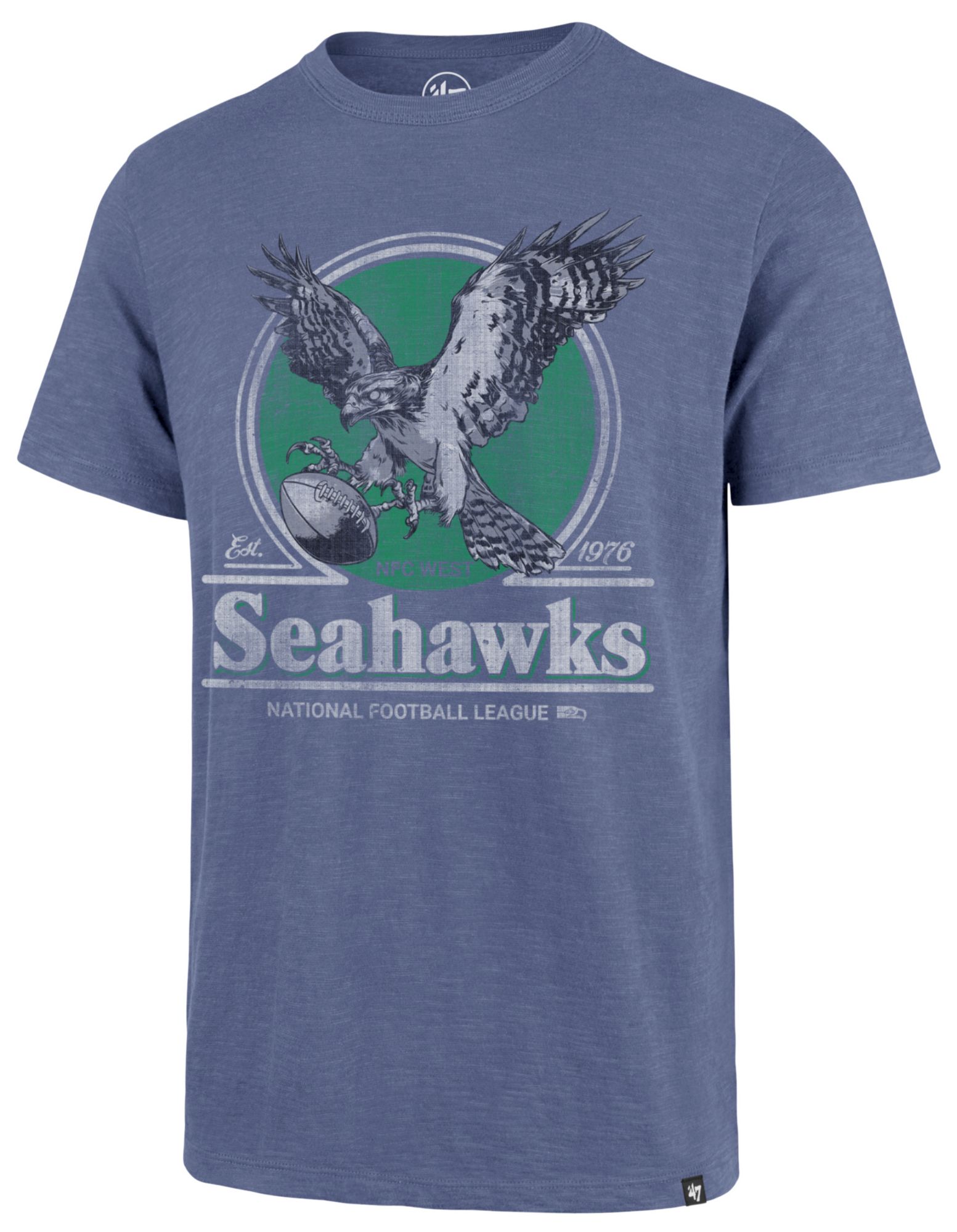'47 Men's Seattle Seahawks Bleacher Blue Mascot Scrum T-Shirt