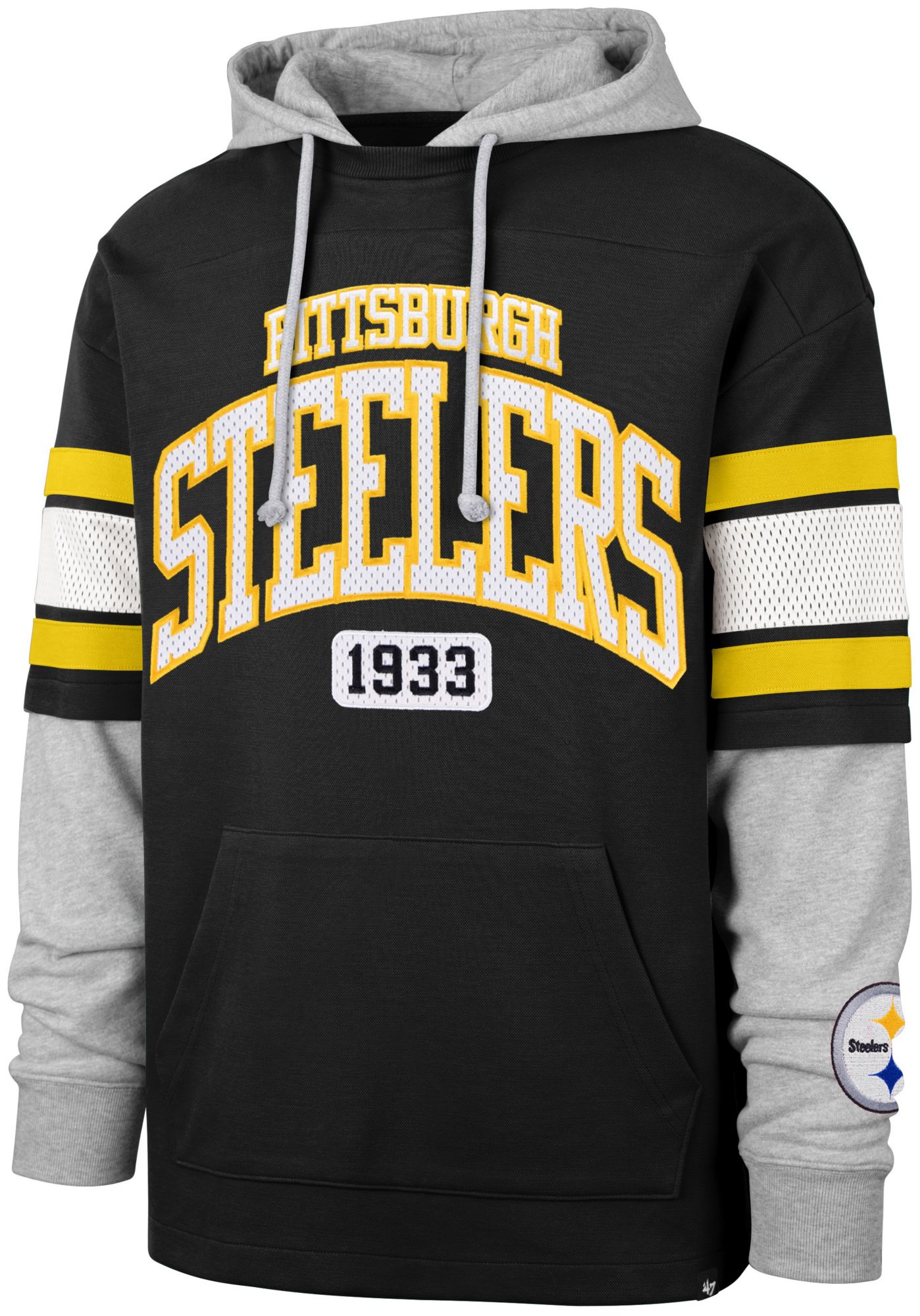 '47 Men's Pittsburgh Steelers Bridge Pass Hoodie