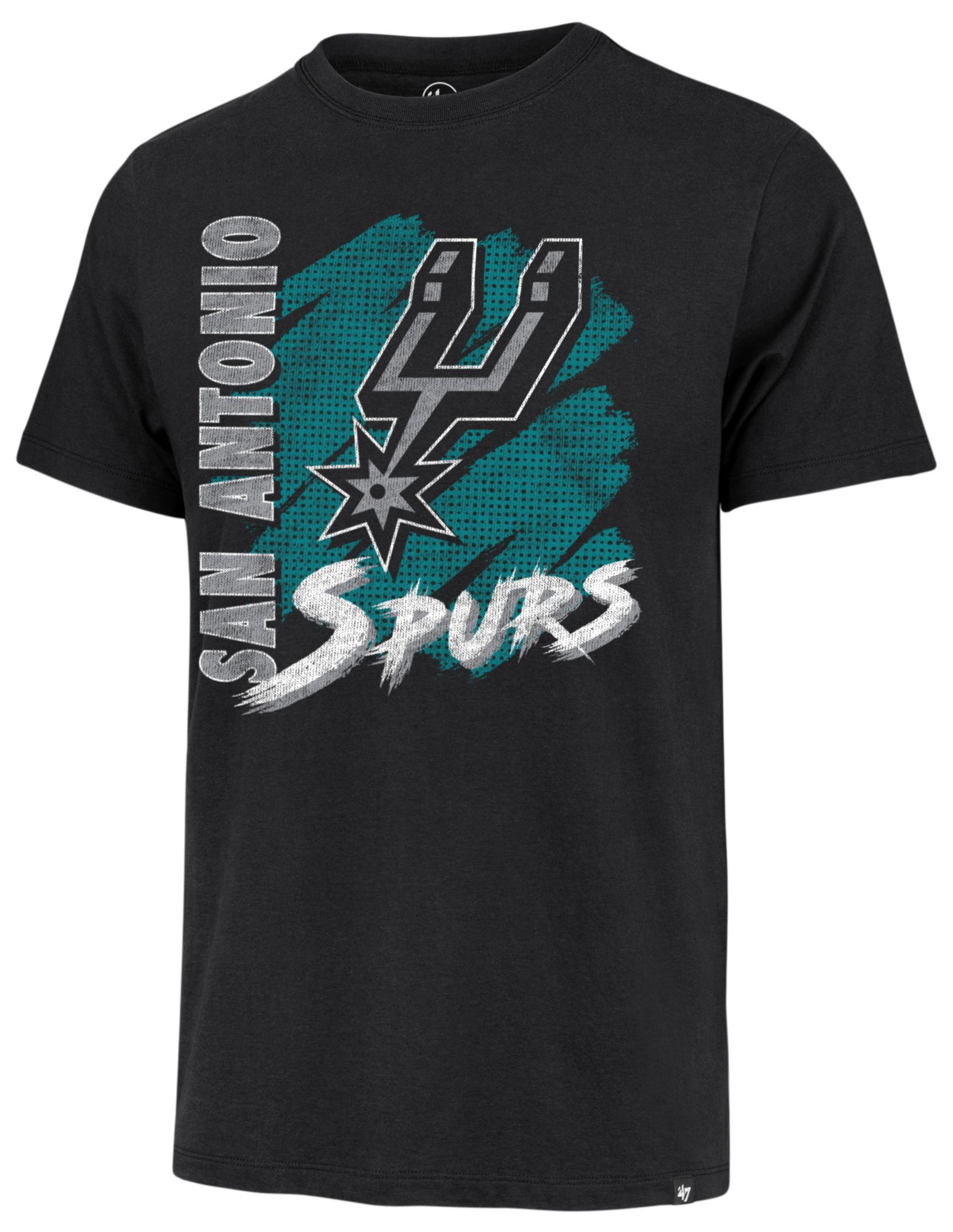 '47 Men's San Antonio Spurs Black Front Row 1 Franklin T-Shirt