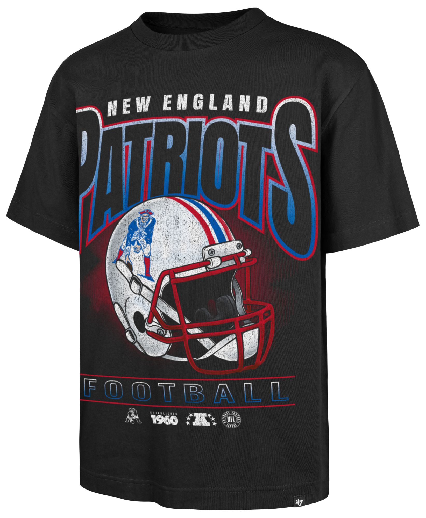 '47 Men's New England Patriots Black Helmet T-Shirt
