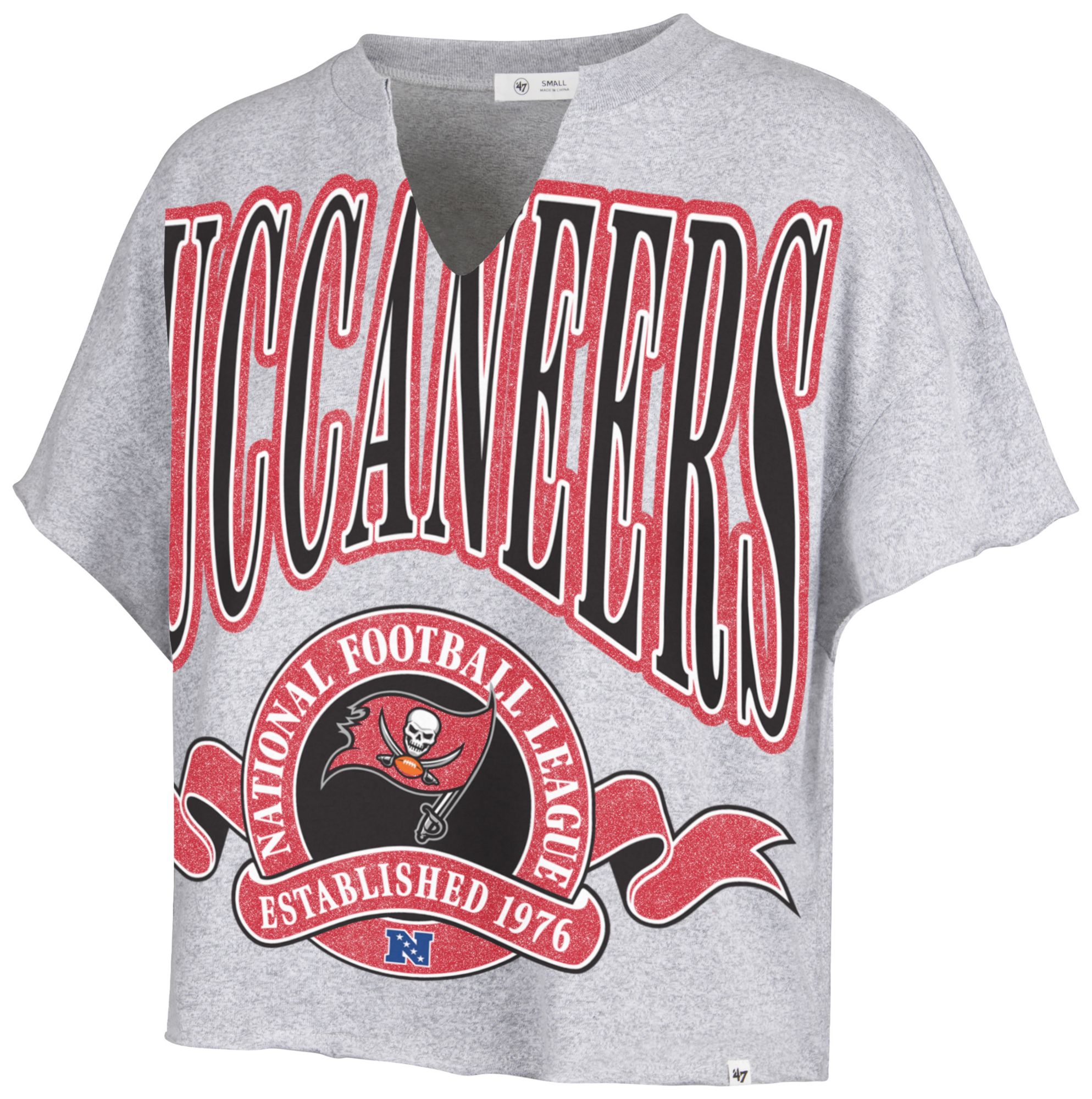 '47 Women's Tampa Bay Buccaneers Gray Banner Out T-Shirt
