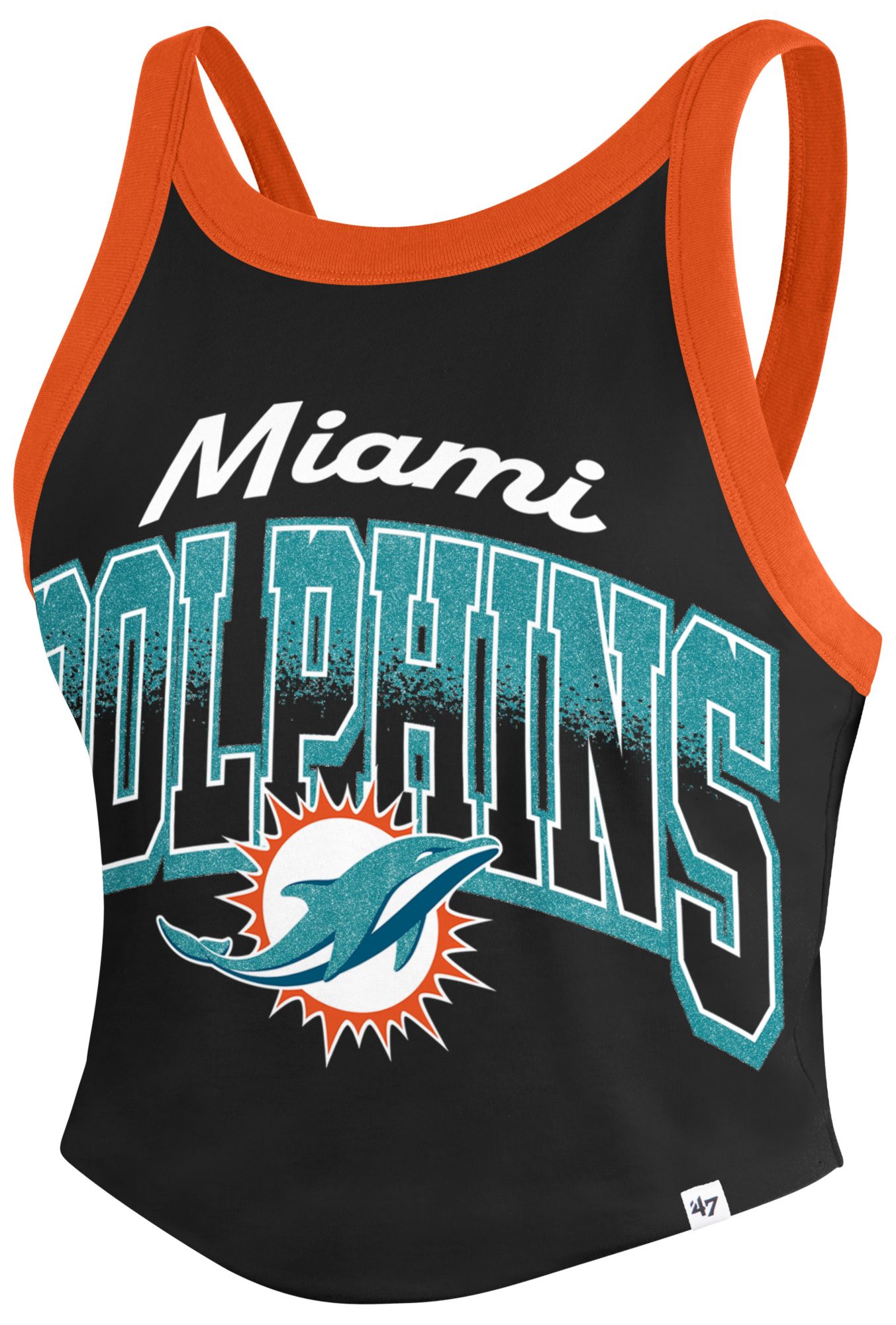 '47 Women's Miami Dolphins Black Shimmer Tank