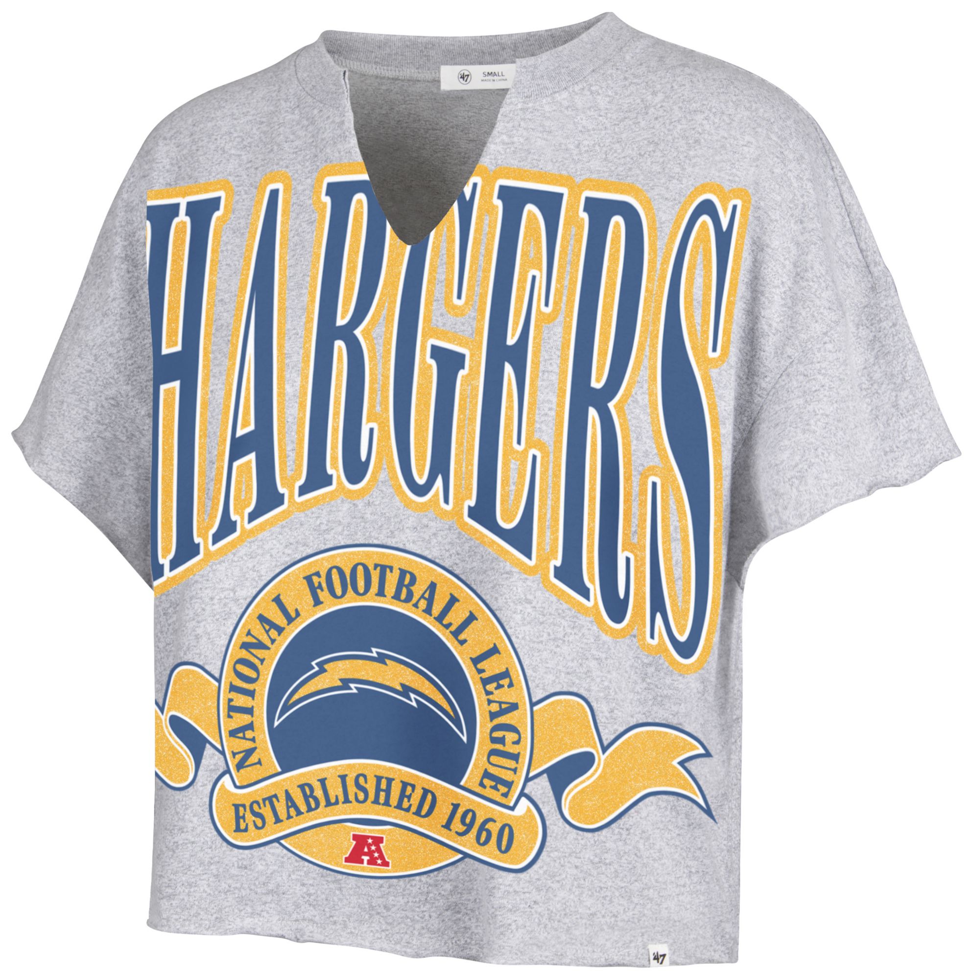 '47 Women's Los Angeles Chargers Gray Banner Out T-Shirt