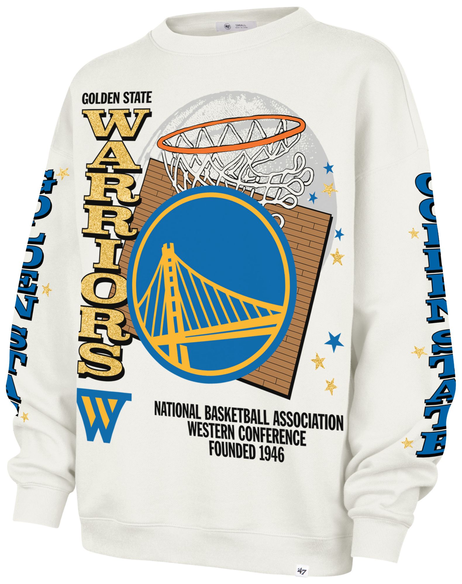 '47 Women's Golden State Warriors Thunderous Oversized Crewneck Sweatshirt
