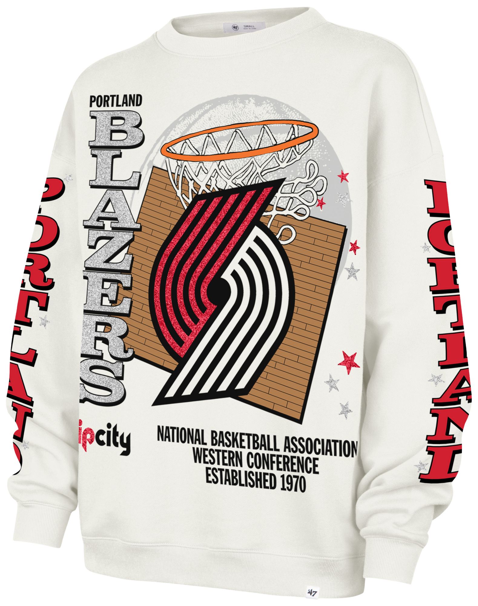 '47 Women's Portland Trail Blazers Thunderous Oversized Crewneck Sweatshirt