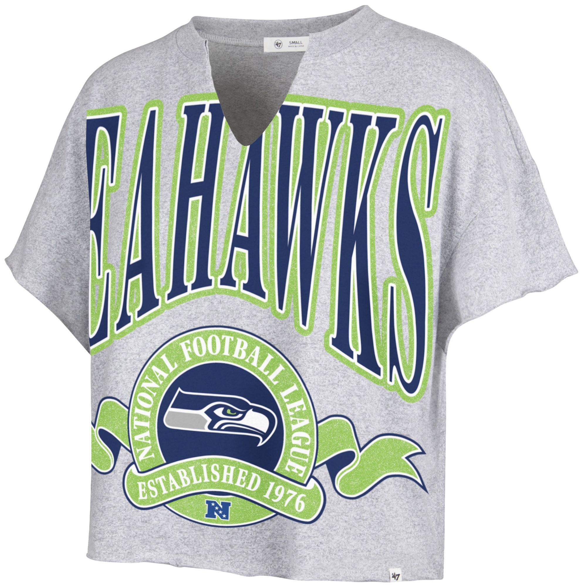 '47 Women's Seattle Seahawks Gray Banner Out T-Shirt