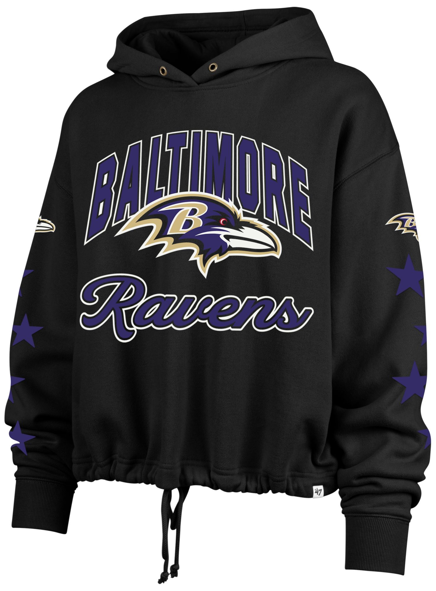 '47 Women's Baltimore Ravens Jet Black Star Venice Hoodie