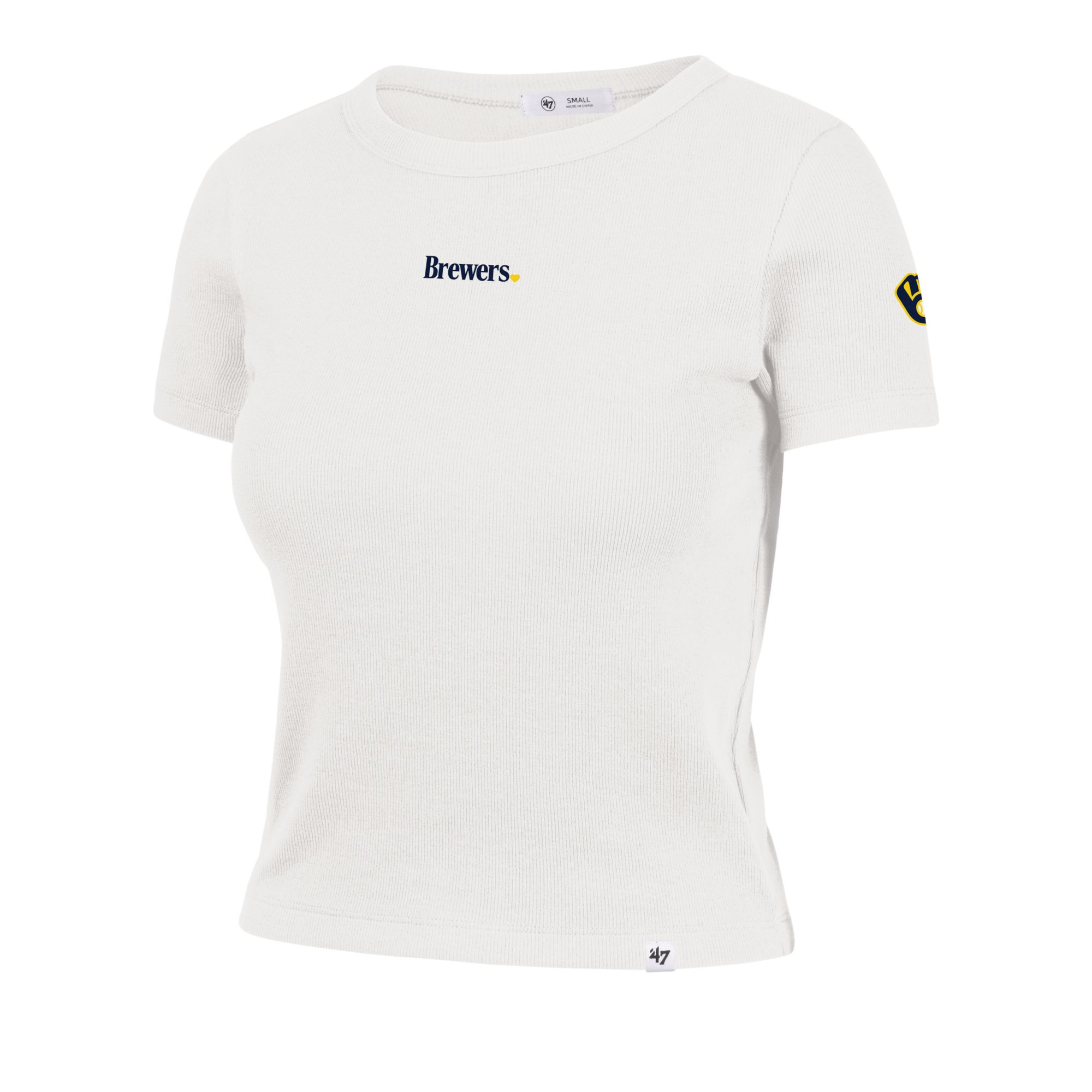 '47 Women's Milwaukee Brewers Cream Baby Ribbed T-Shirt