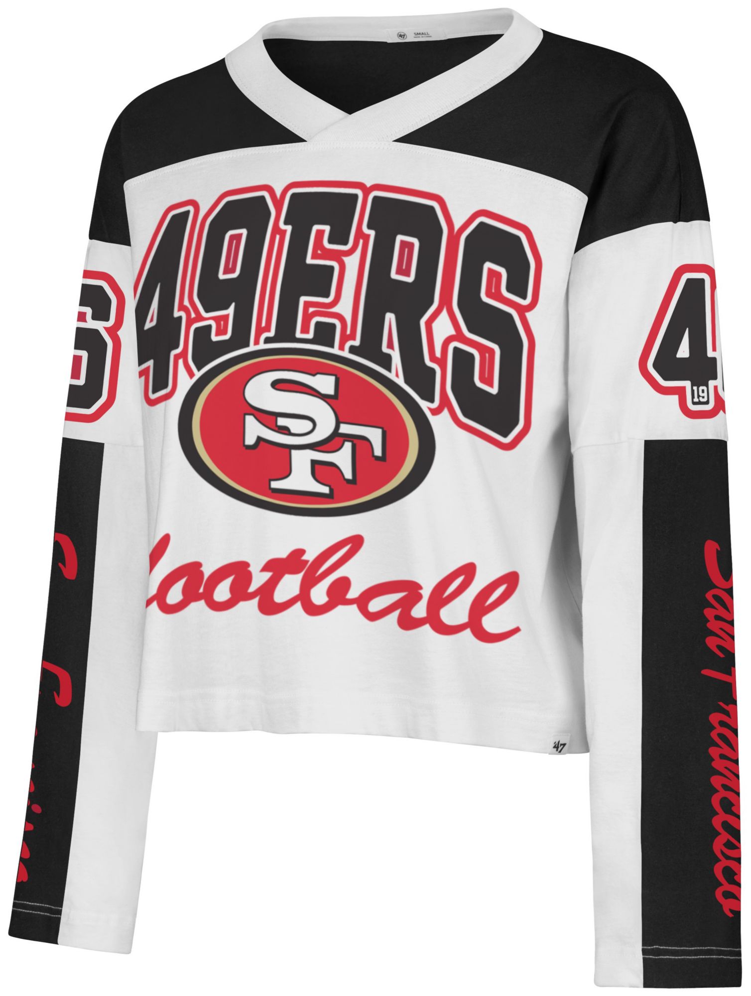 '47 Women's San Francisco 49ers White Exclamation Long Sleeve Shirt