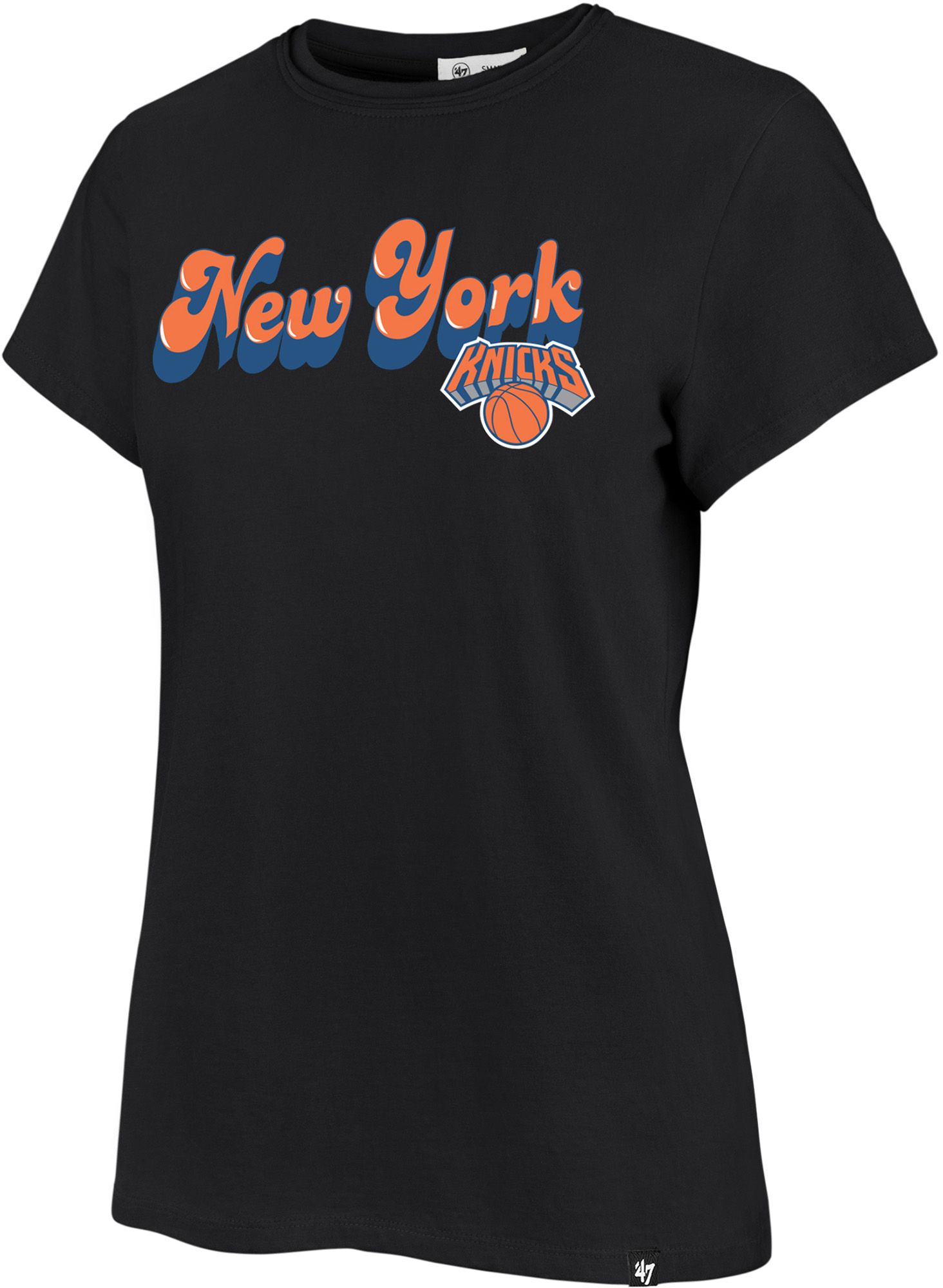 '47 Women's New York Knicks Black Mystic Wordmark T-Shirt