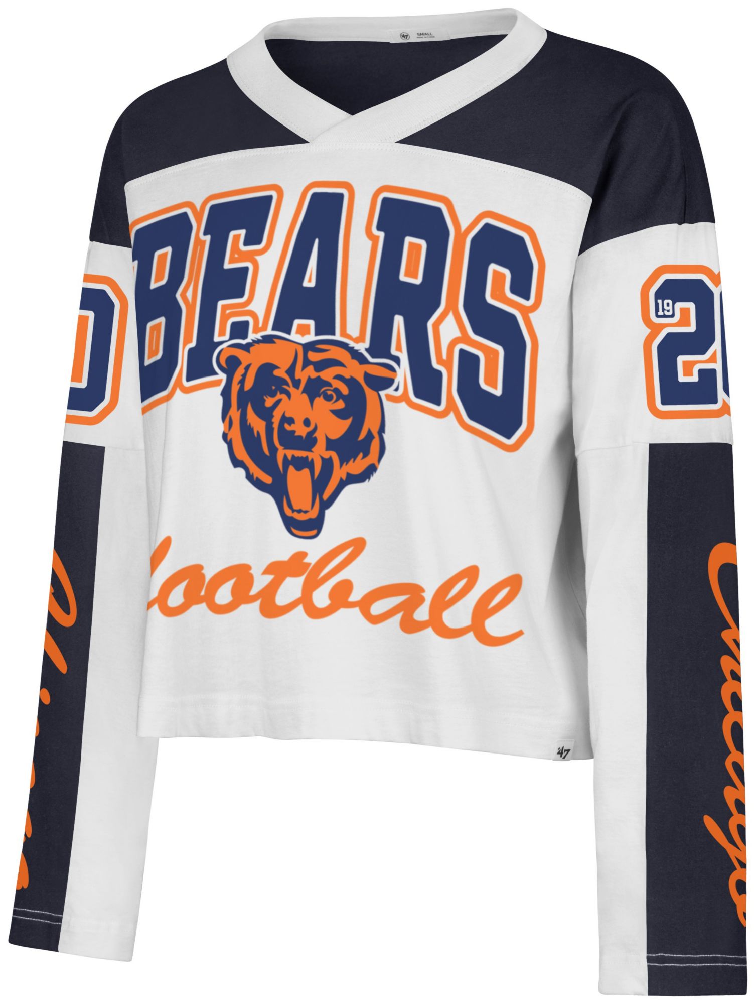 '47 Women's Chicago Bears White Exclamation Long Sleeve Shirt