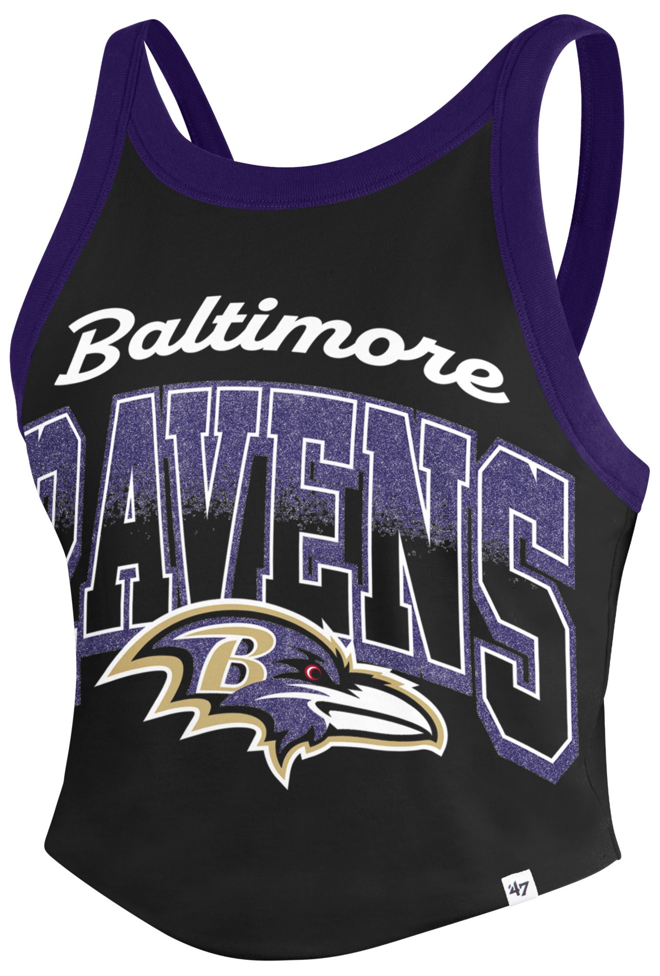 '47 Women's Baltimore Ravens Black Shimmer Tank