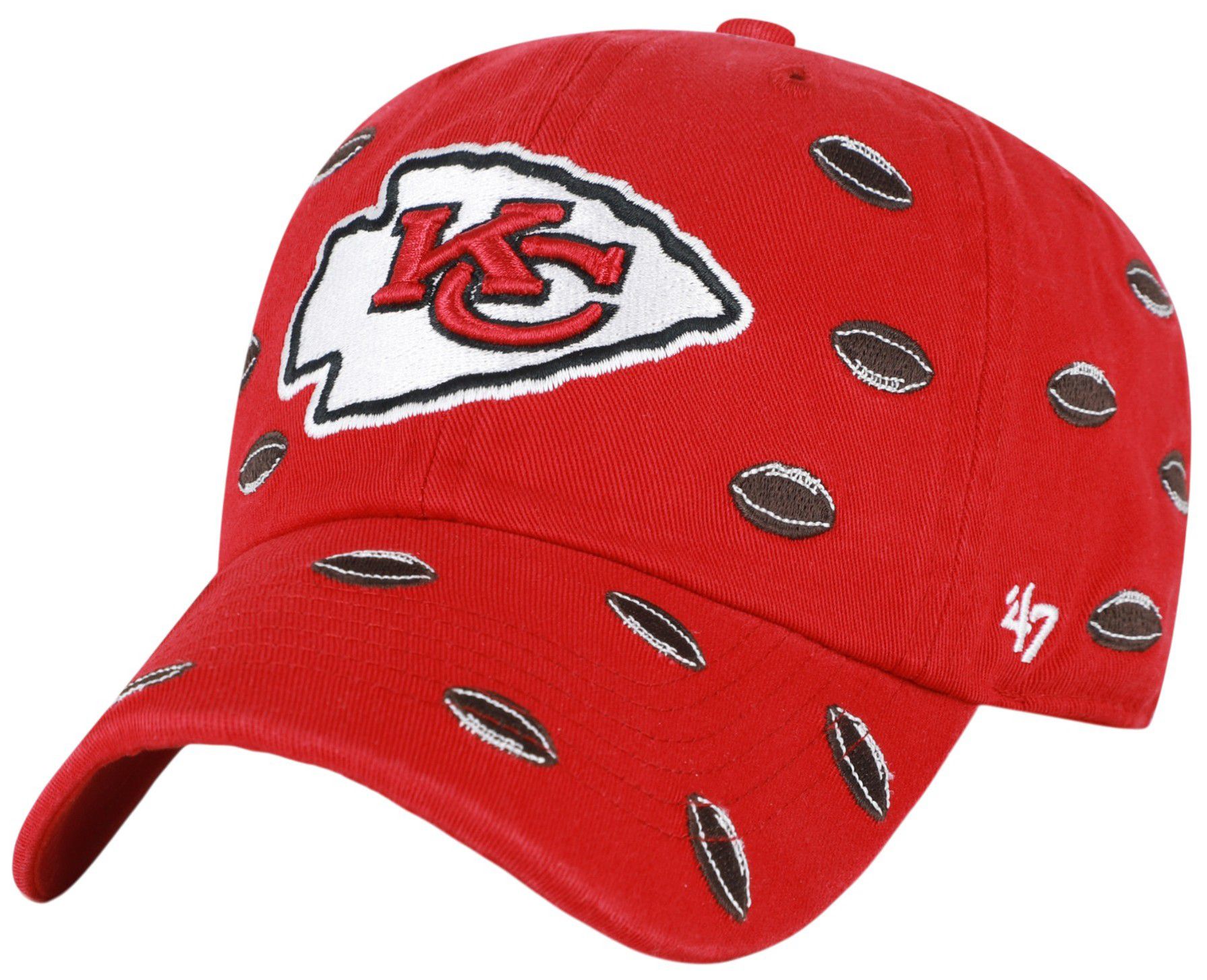 '47 Women's Kansas City Chiefs Red Confetti Clean Up Adjustable Hat