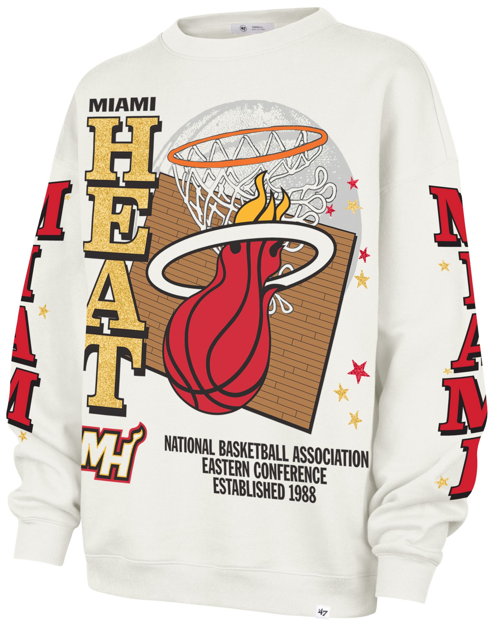 '47 Women's Miami Heat Thunderous Oversized Crewneck Sweatshirt