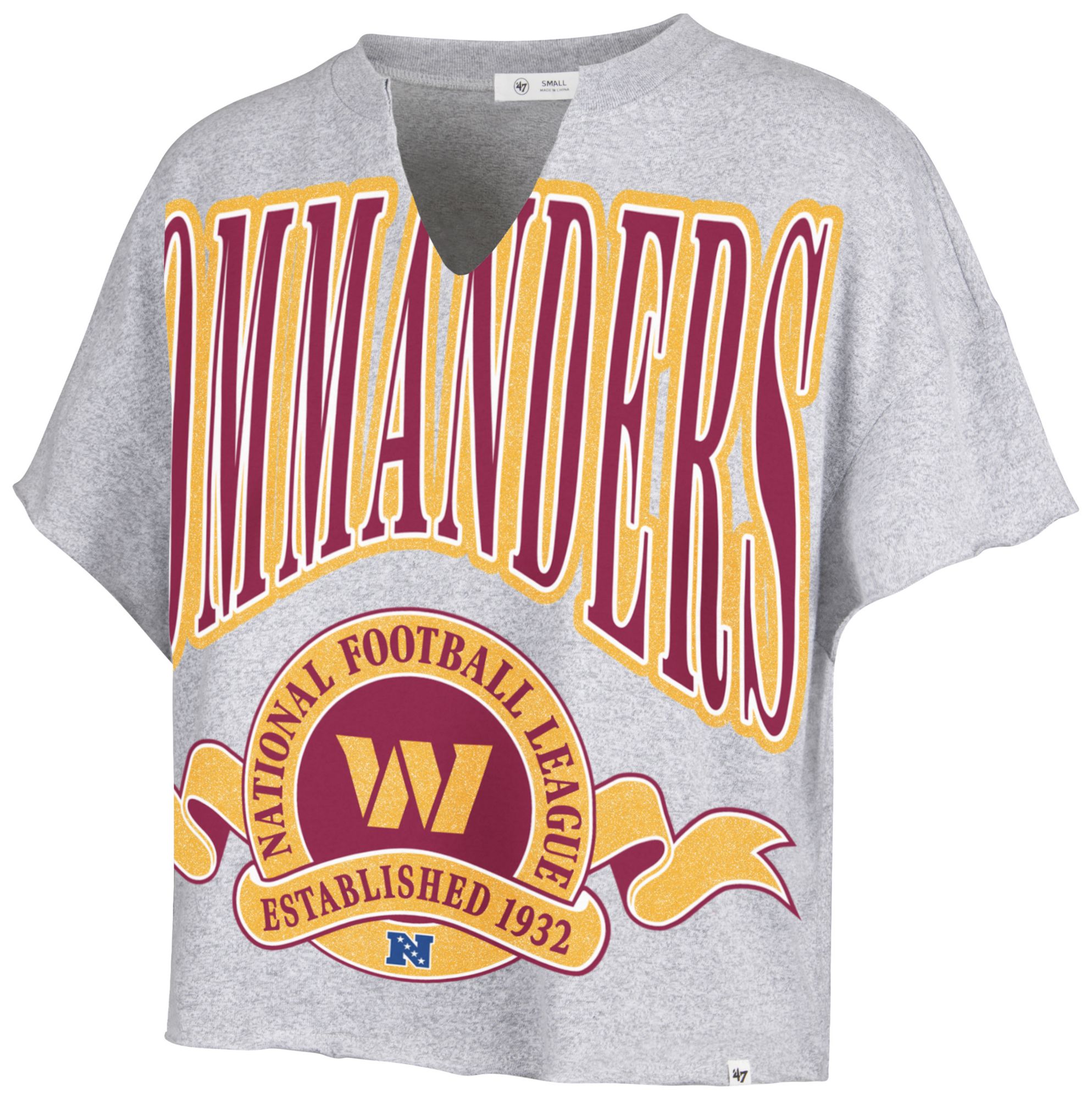 47 Women's Washington Commanders Gray Banners Out Oversized T-Shirt