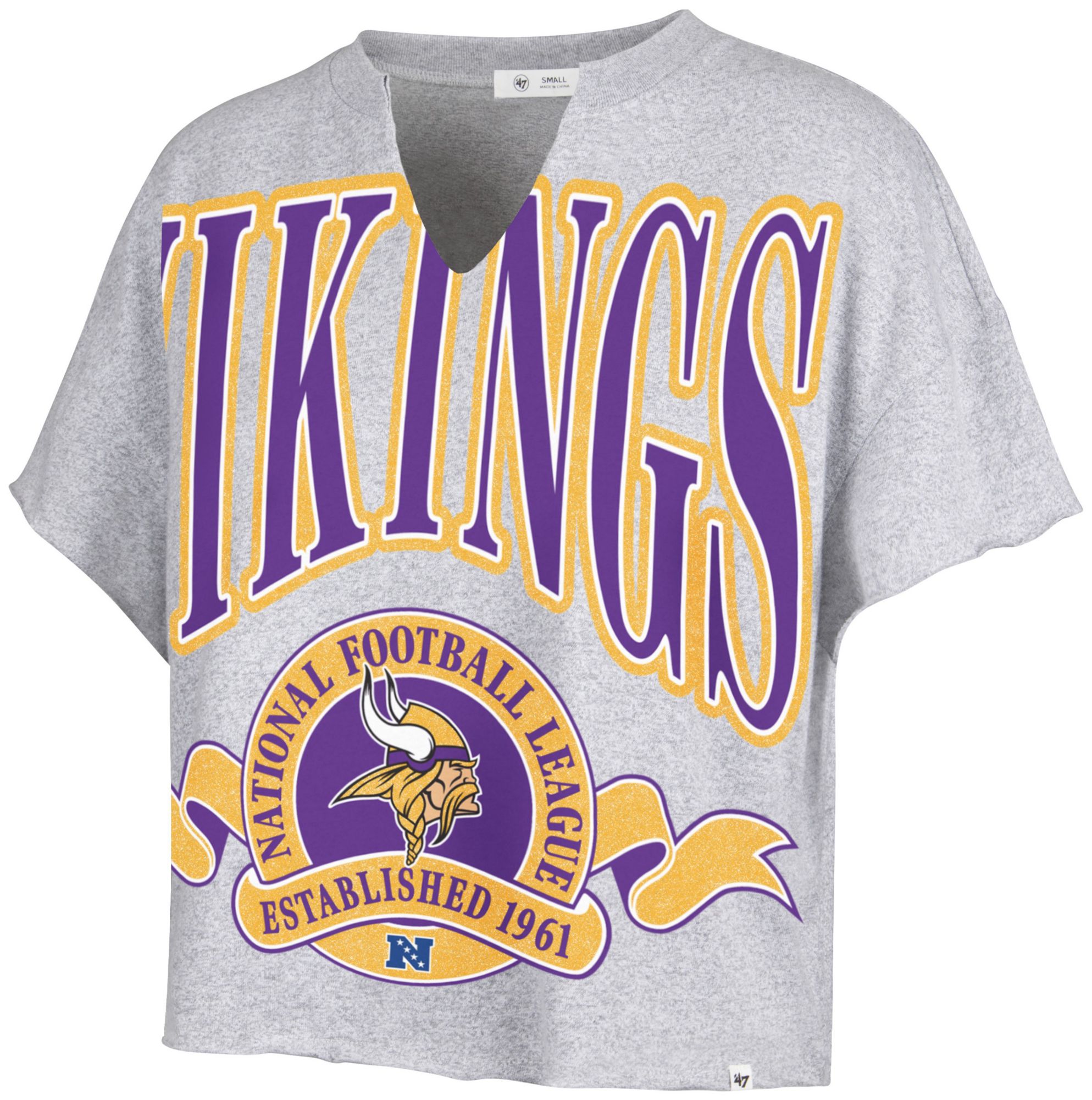 '47 Women's Minnesota Vikings Gray Banner Out T-Shirt