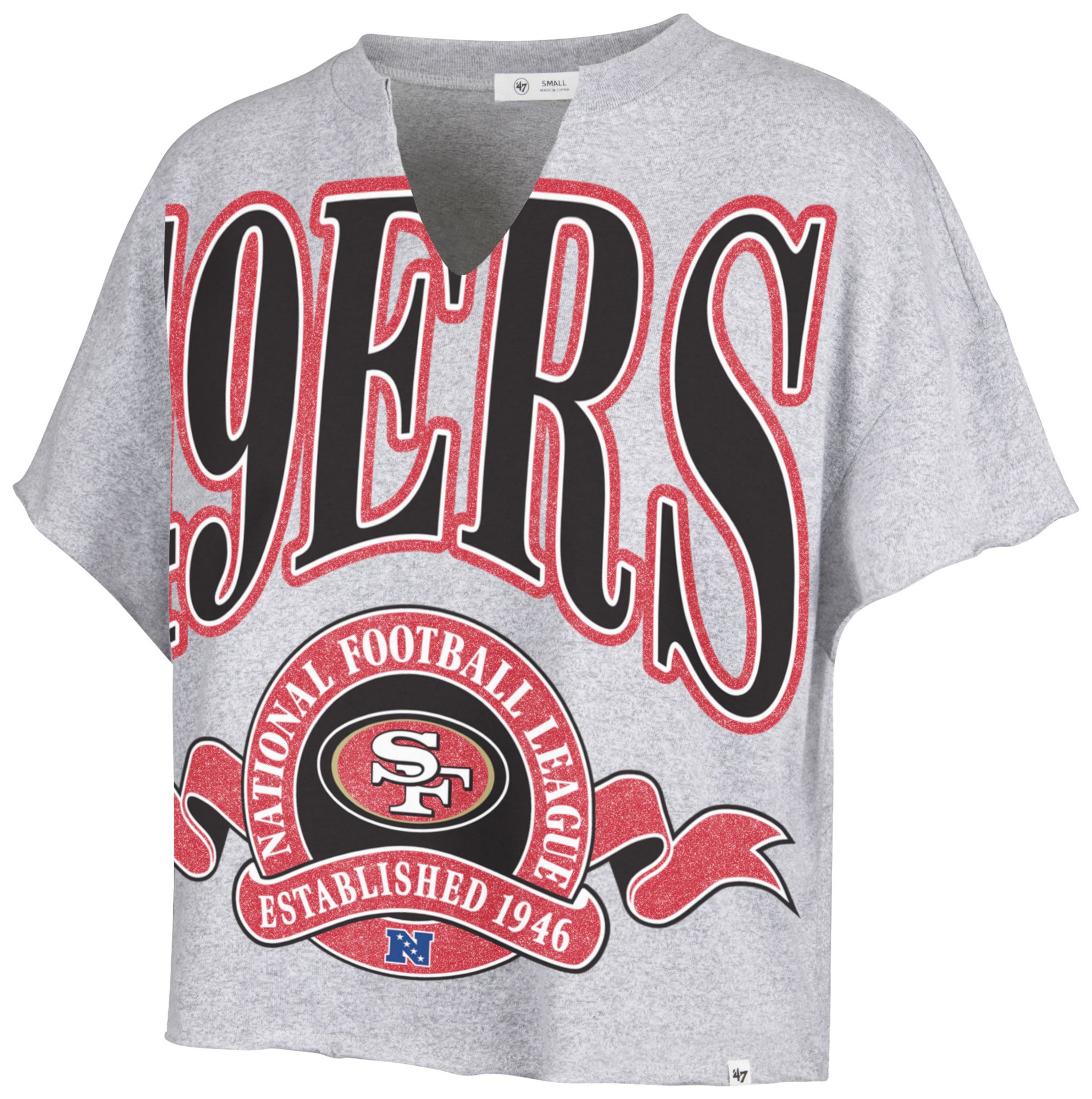 '47 Women's San Francisco 49ers Gray Banner Out T-Shirt