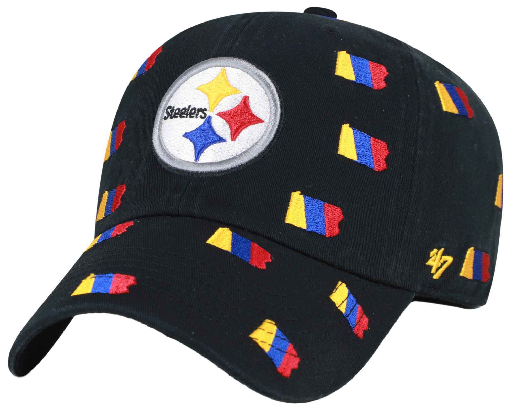 '47 Women's Pittsburgh Steelers Black Confetti Clean Up Adjustable Hat