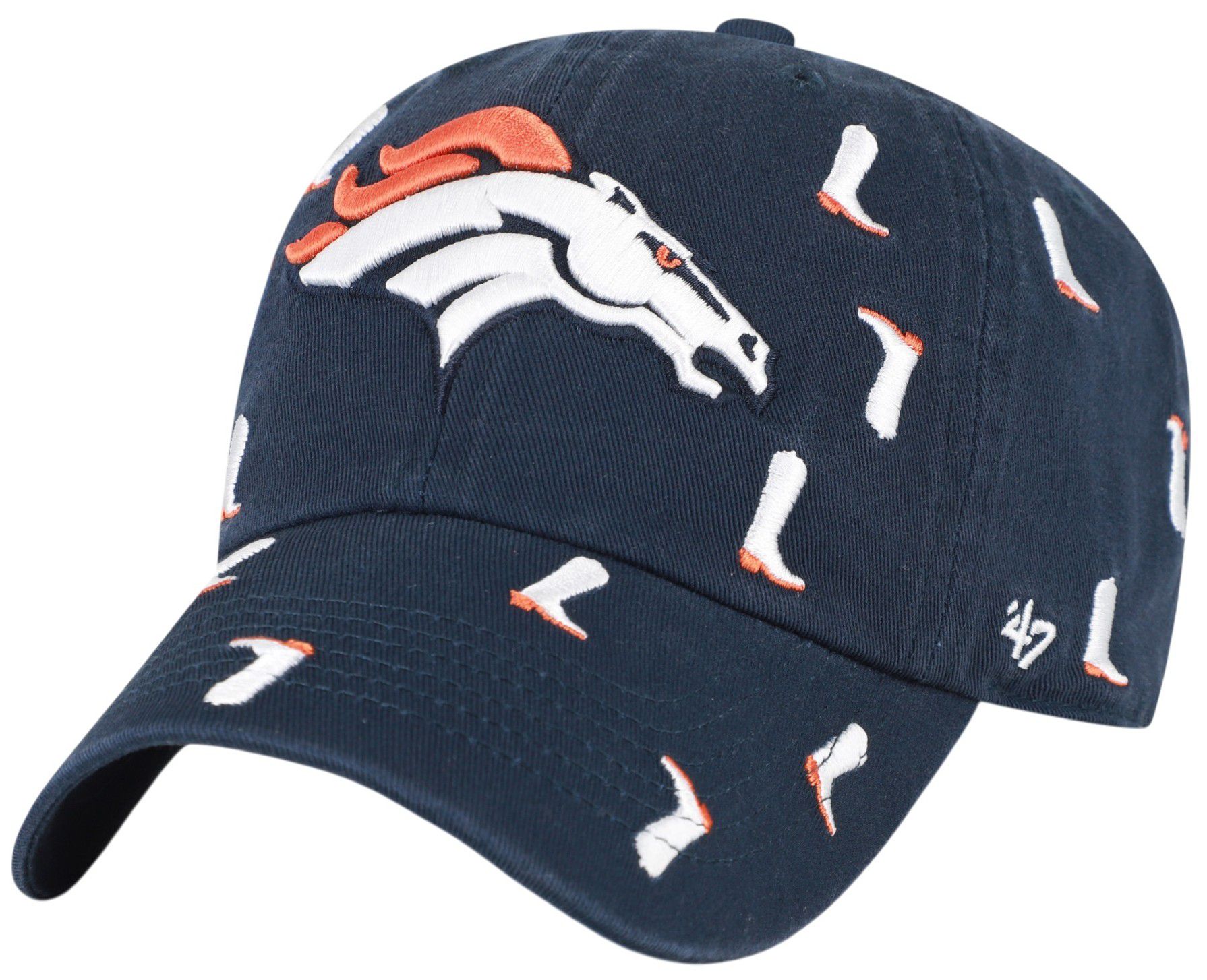 '47 Women's Denver Broncos Navy Confetti Clean Up Adjustable Hat
