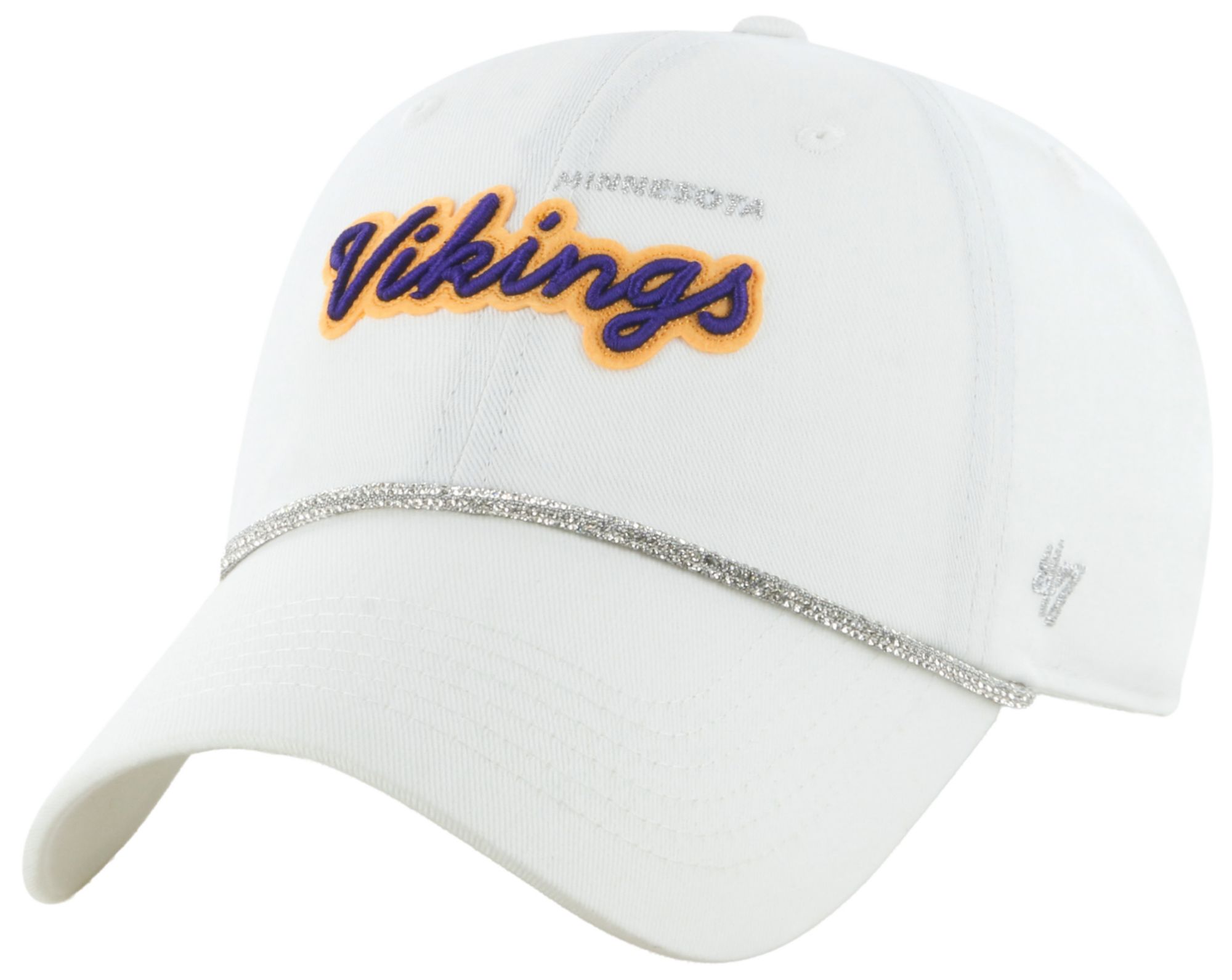'47 Women's Minnesota Vikings White Trend Script Clean Up Adjustable Hat