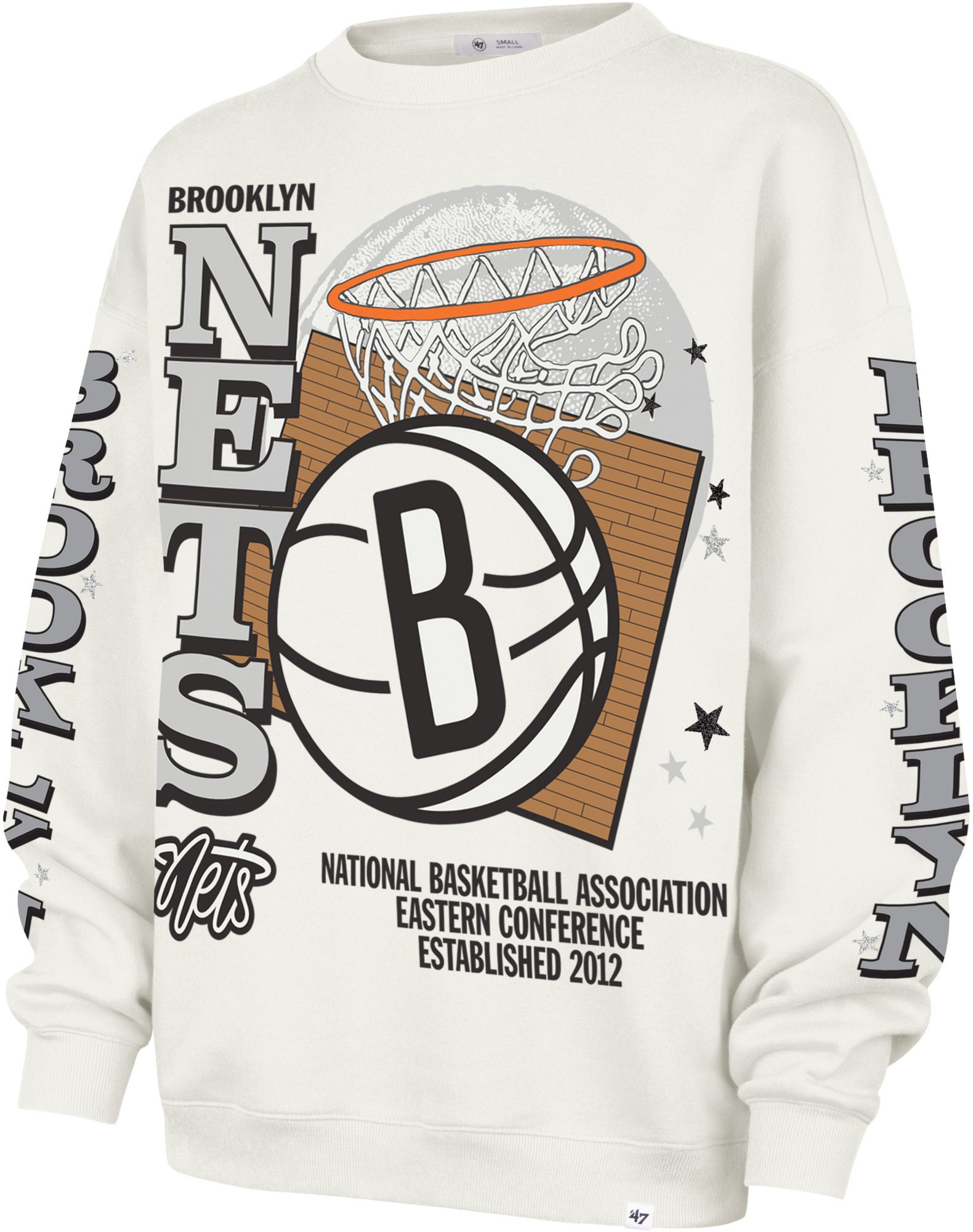 '47 Women's Brooklyn Nets Thunderous Oversized Crewneck Sweatshirt